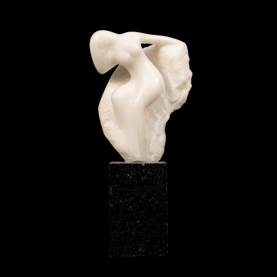 "The Emergence", marble on granite base, 6 × 3 × 2 in., 2006