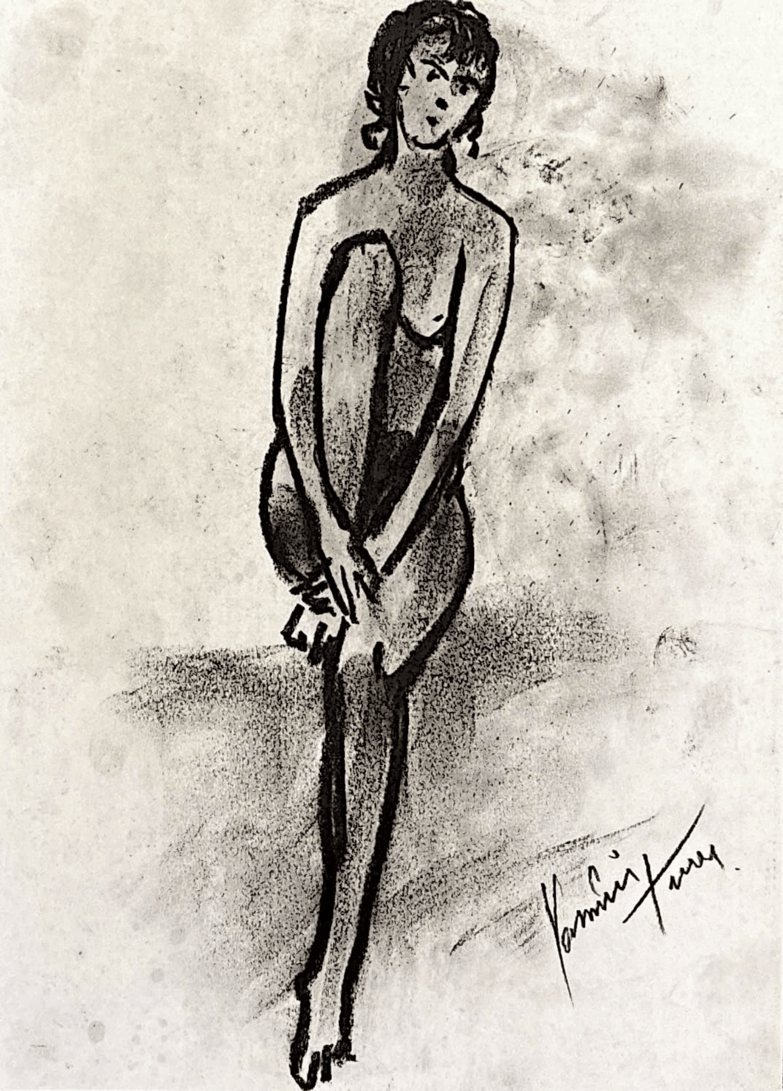 "Technical Warm-ups", charcoal on paper, 9 × 11.75 in., 2024