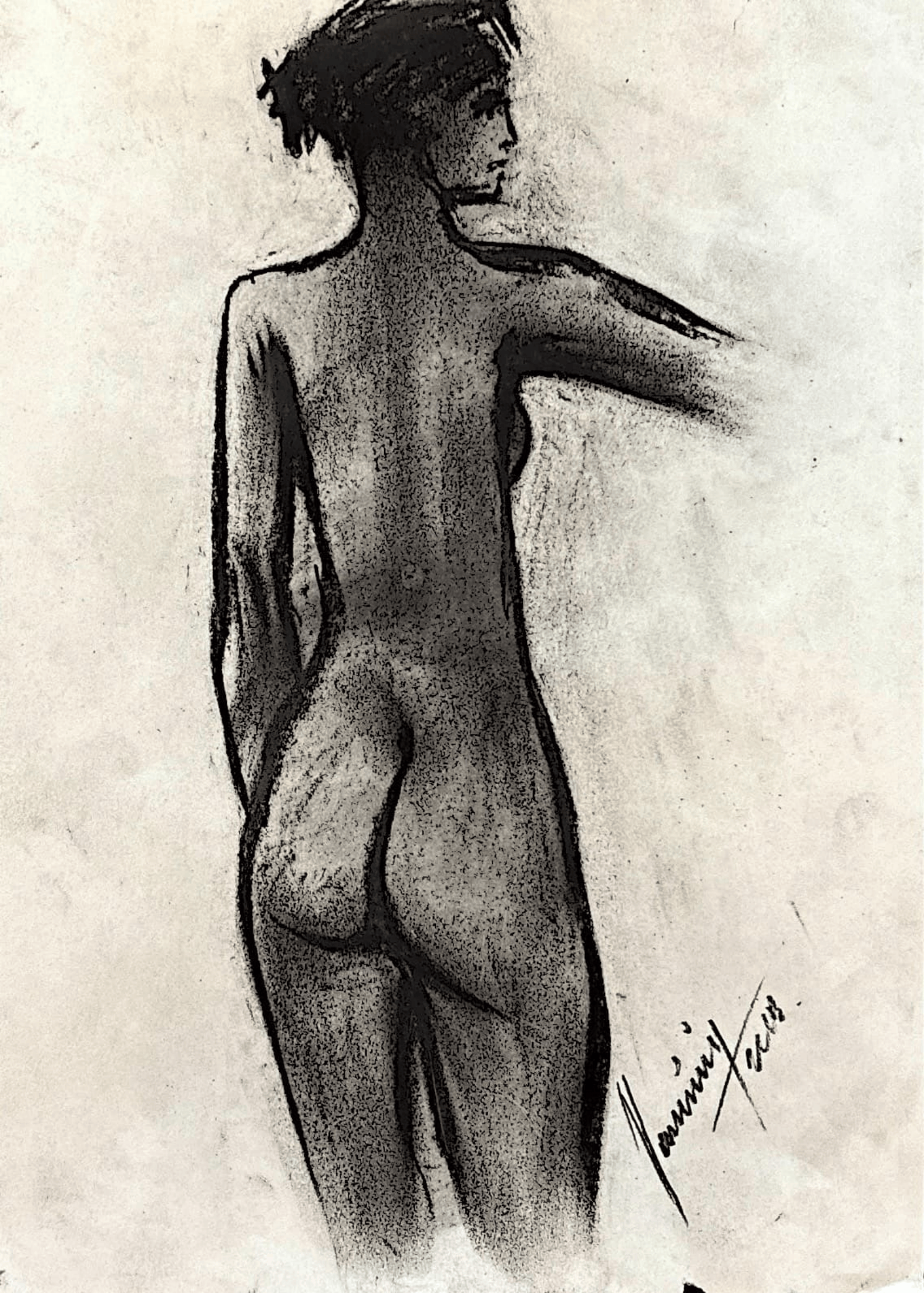 "Technical Warm-ups", charcoal on paper, 9 × 11.75 in., 2018