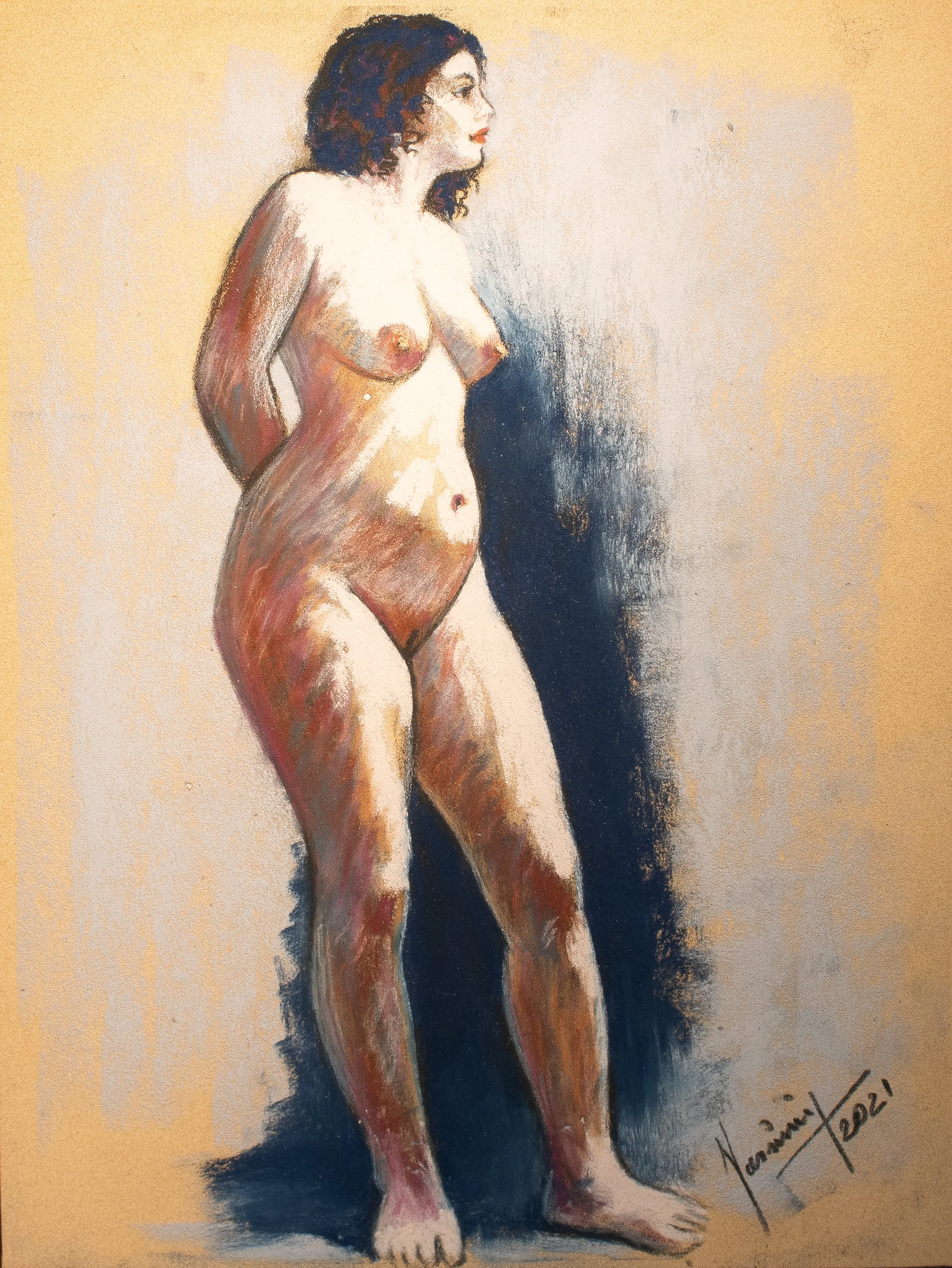 "Live Figure Studies", pastel on paper, 11 × 14 in., 2021