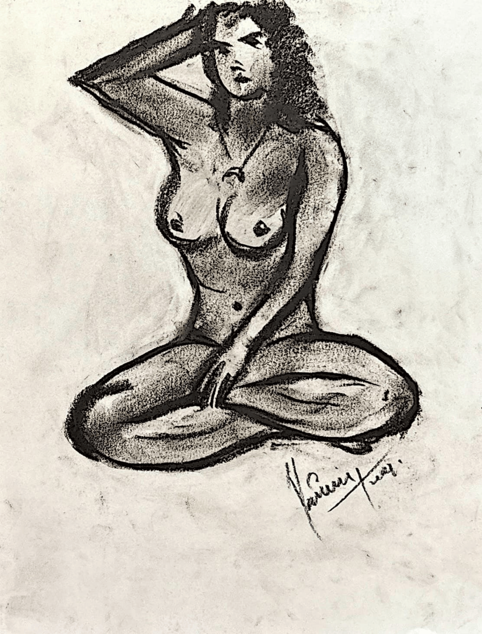 "Technical Warm-ups", charcoal on paper, 9 × 11.75 in., 2024