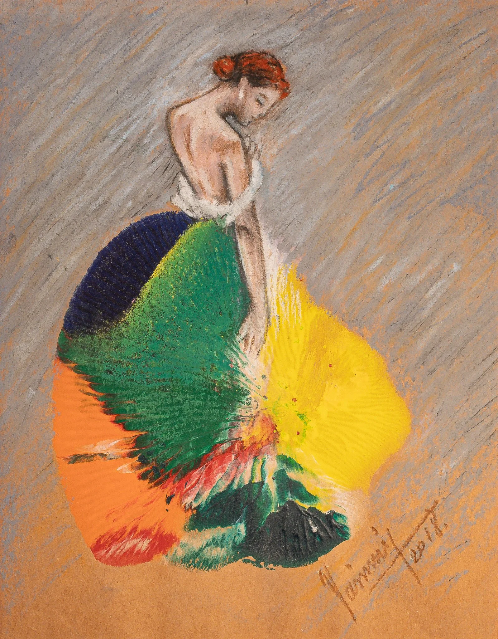 "Prismatic Muse Series", mixed media on paper, 9 × 12 in., 2018