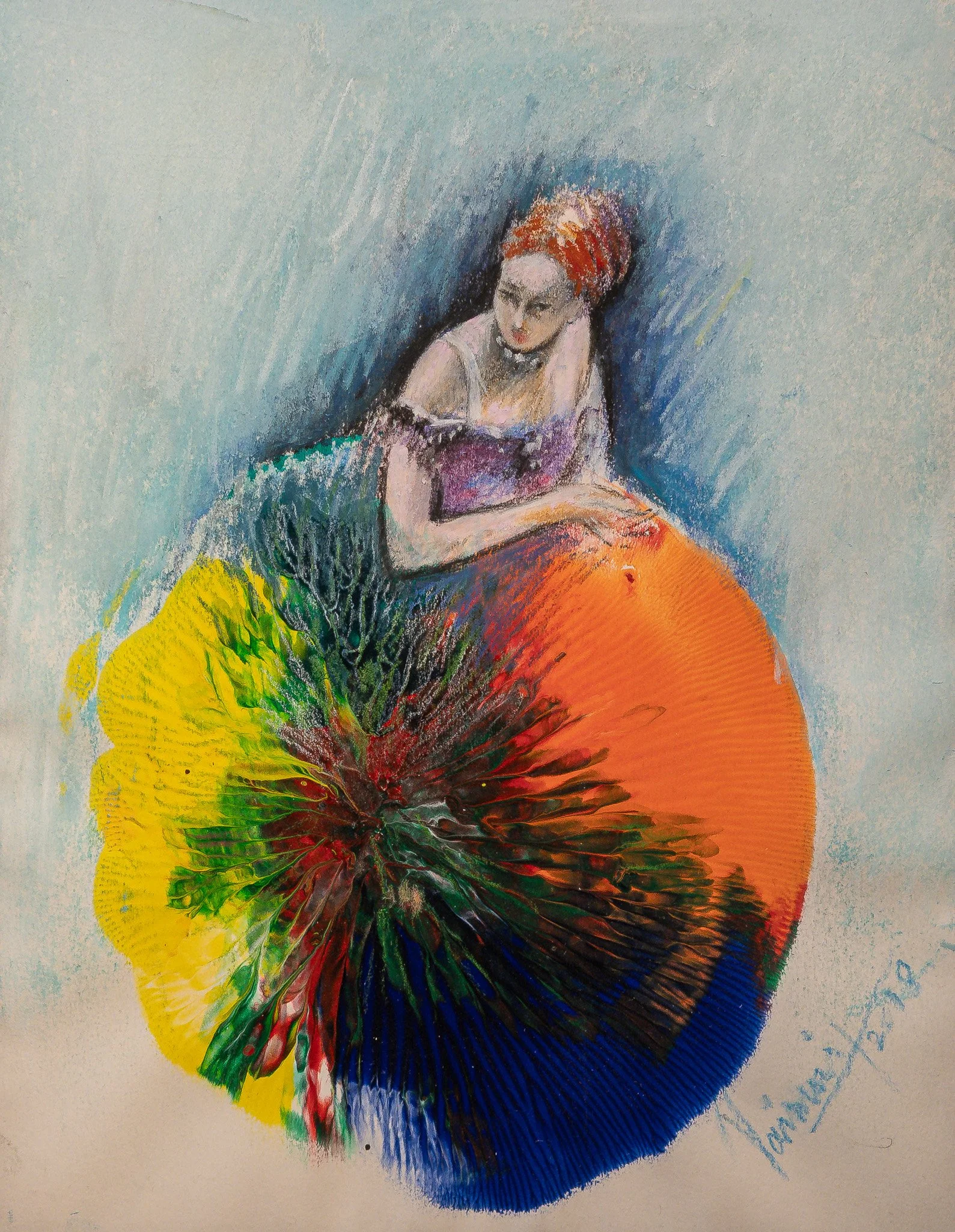 "Prismatic Muse Series", mixed media on paper, 8 × 10 in., 2018