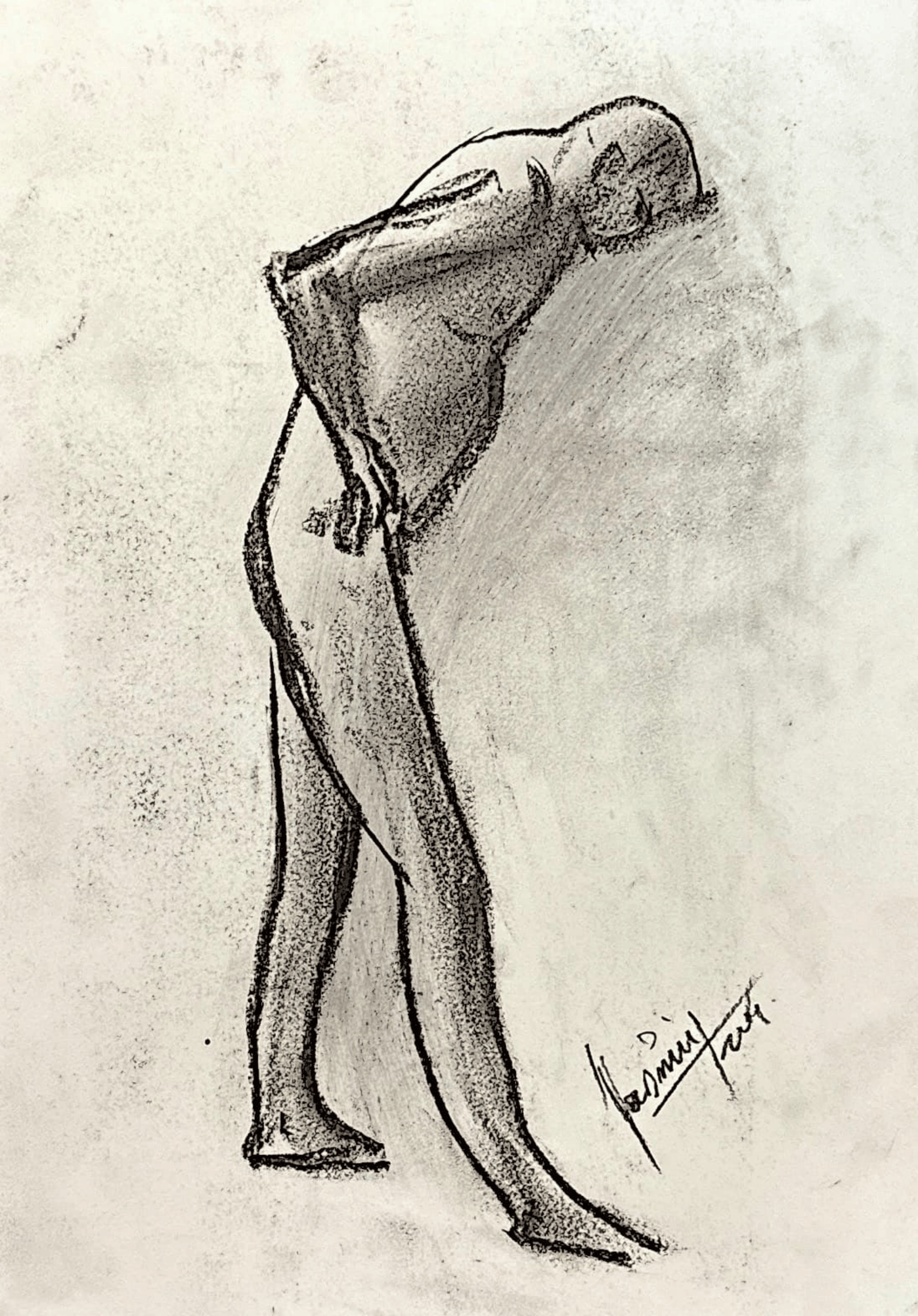 "Technical Warm-ups", charcoal on paper, 9 × 11.75 in., 2024