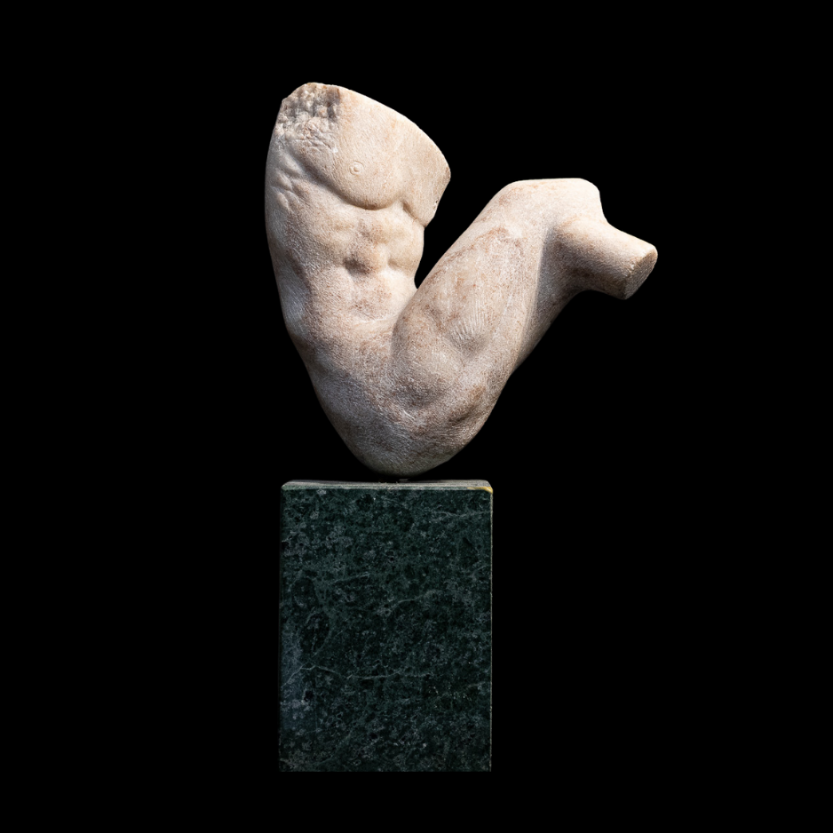 "Strength", marble on granite base, 10 × 6 × 2.5 in., 2022