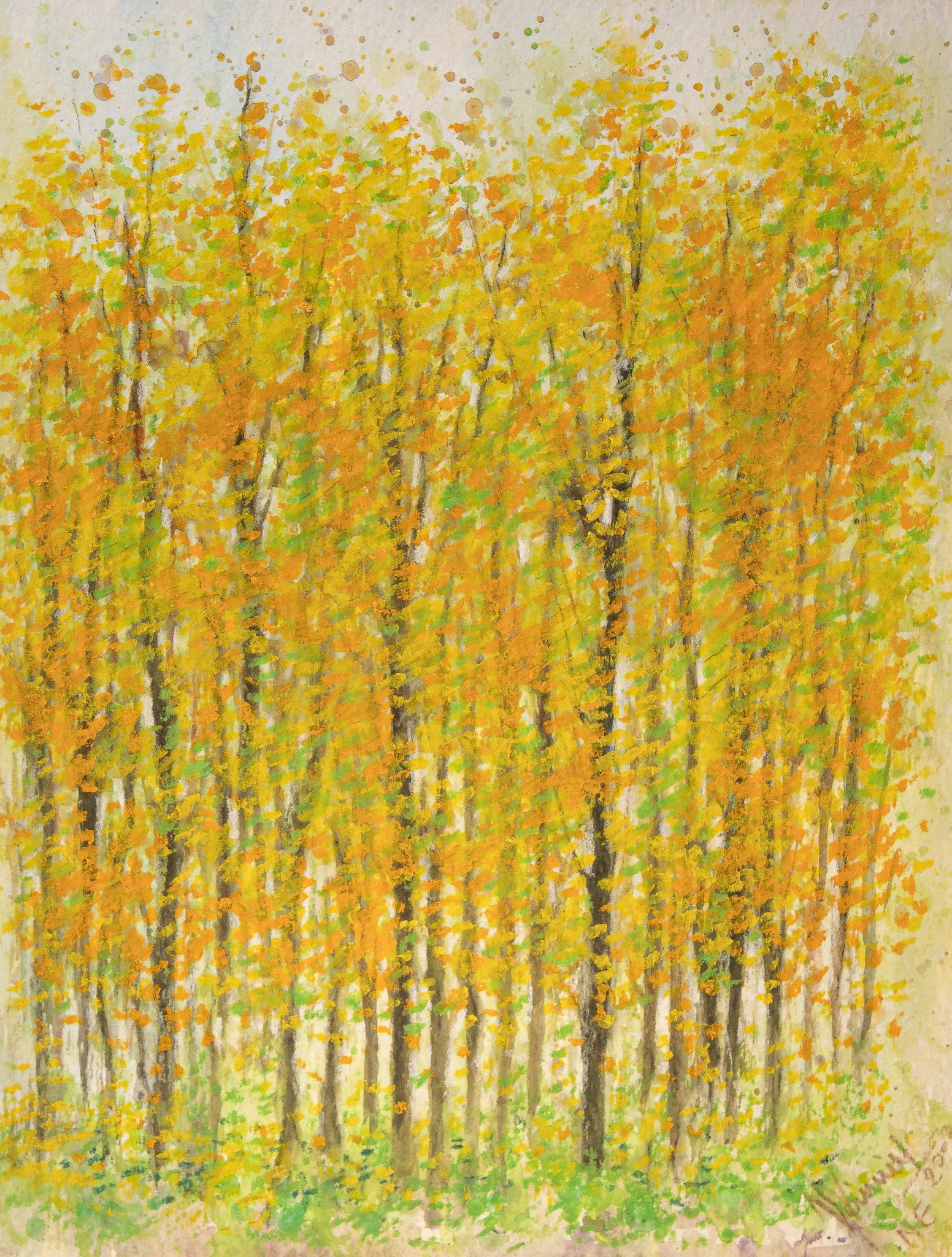 "Tally of Trees", pastel on paper, 9 × 12 in., 2003