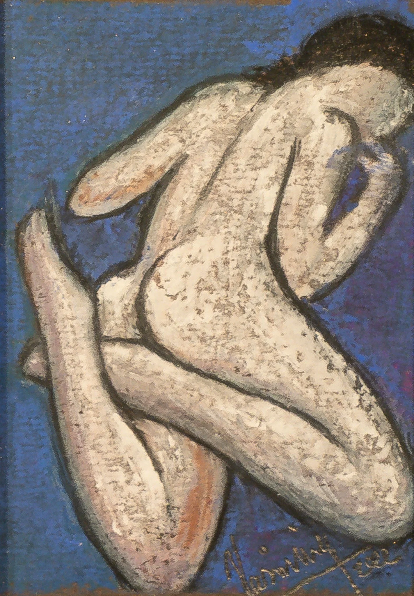 "The Body’s Rest", pastel on paper, 3 × 4.5 in., 2022