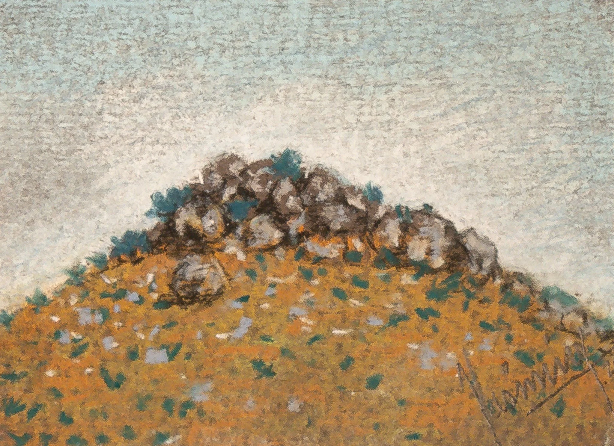 "Ochre", pastel on paper, 3 × 4 in., 2022