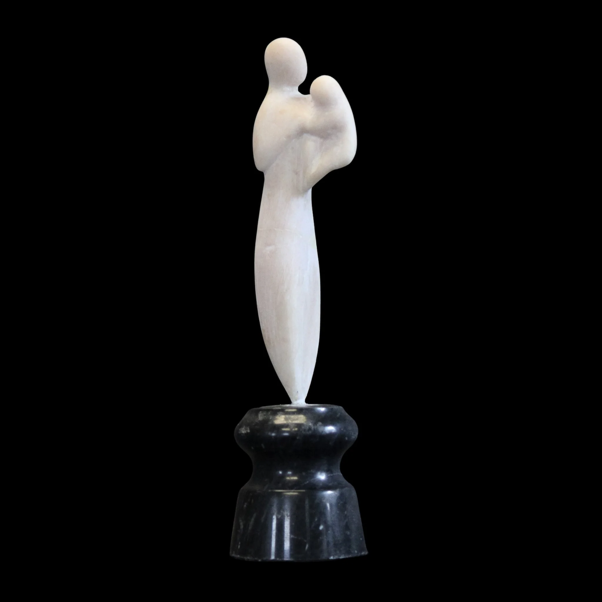"Mater II", marble on granite base, 6 × 2 × 2 in., 2024