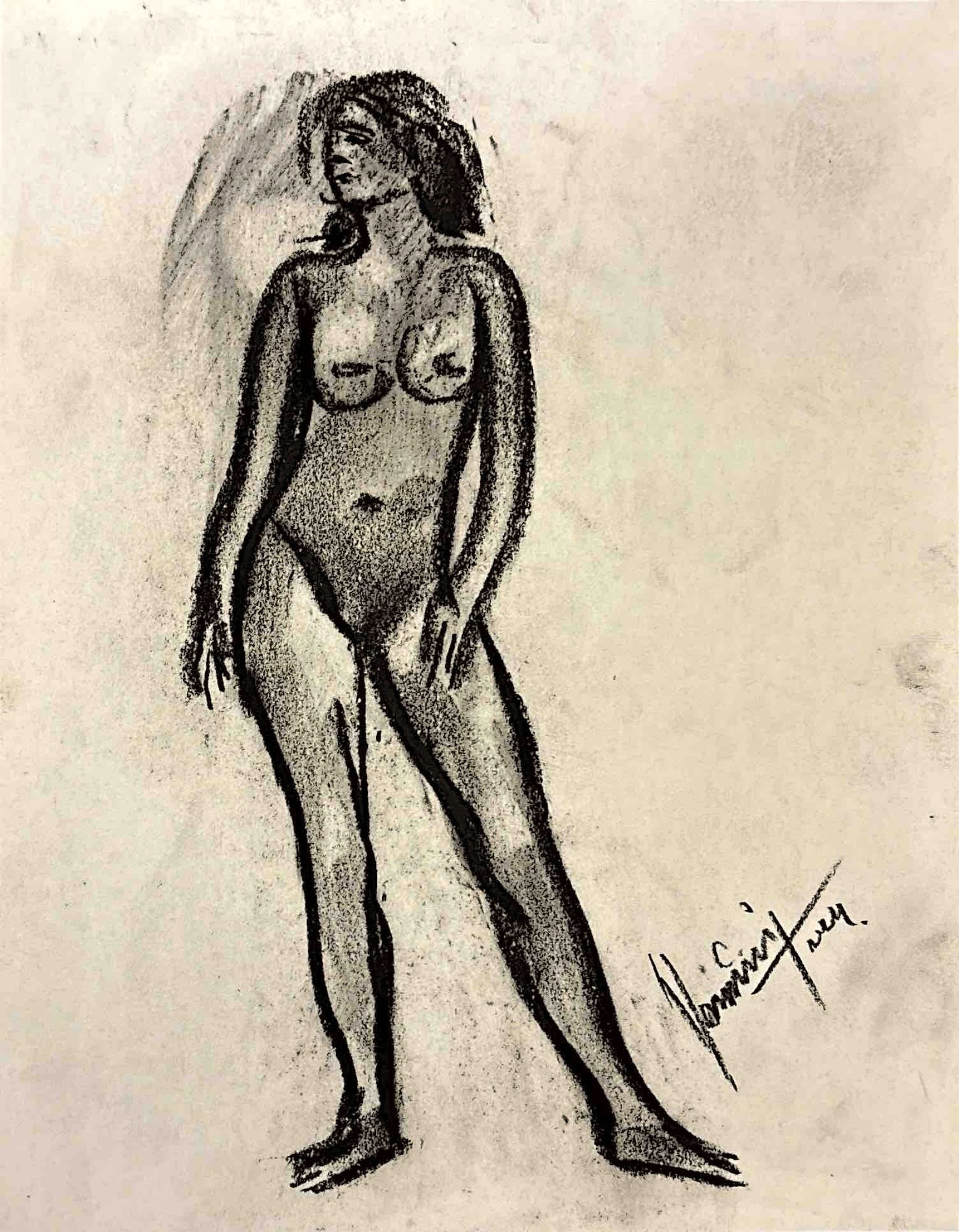 "Technical Warm-ups", charcoal on paper, 9 × 11.75 in., 2024