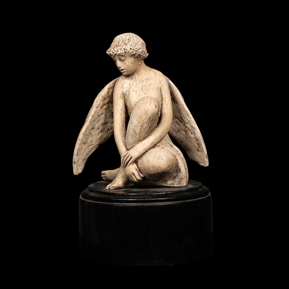 "Sanctum", terracotta on wood base, 10 × 7 × 6 in., 2014