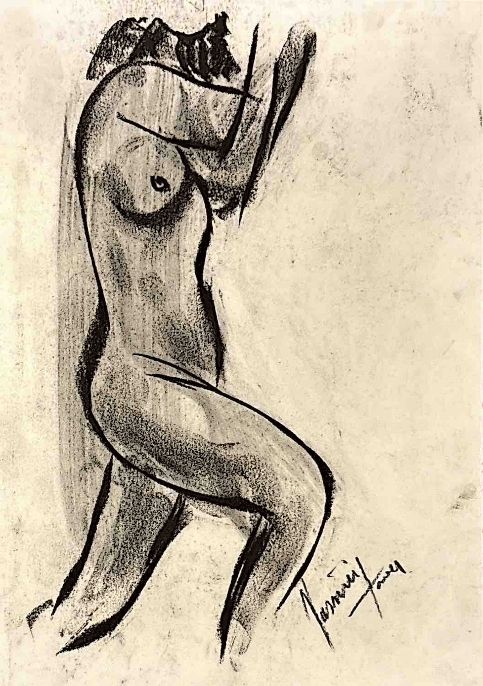 "Technical Warm-ups", charcoal on paper, 9 × 11.75 in., 2024