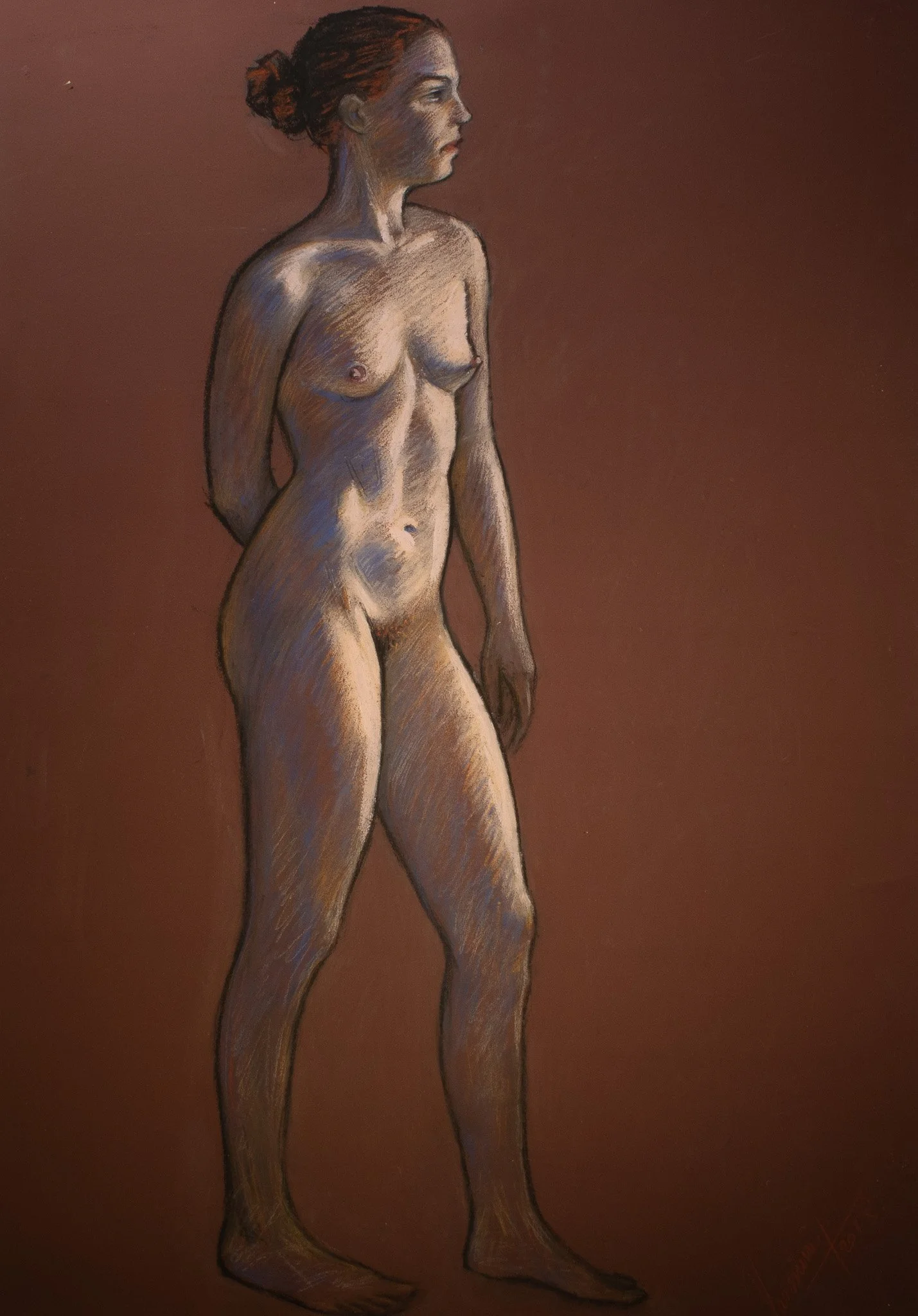 "Live Figure Studies", pastel on paper, 20 × 28 in., 2018