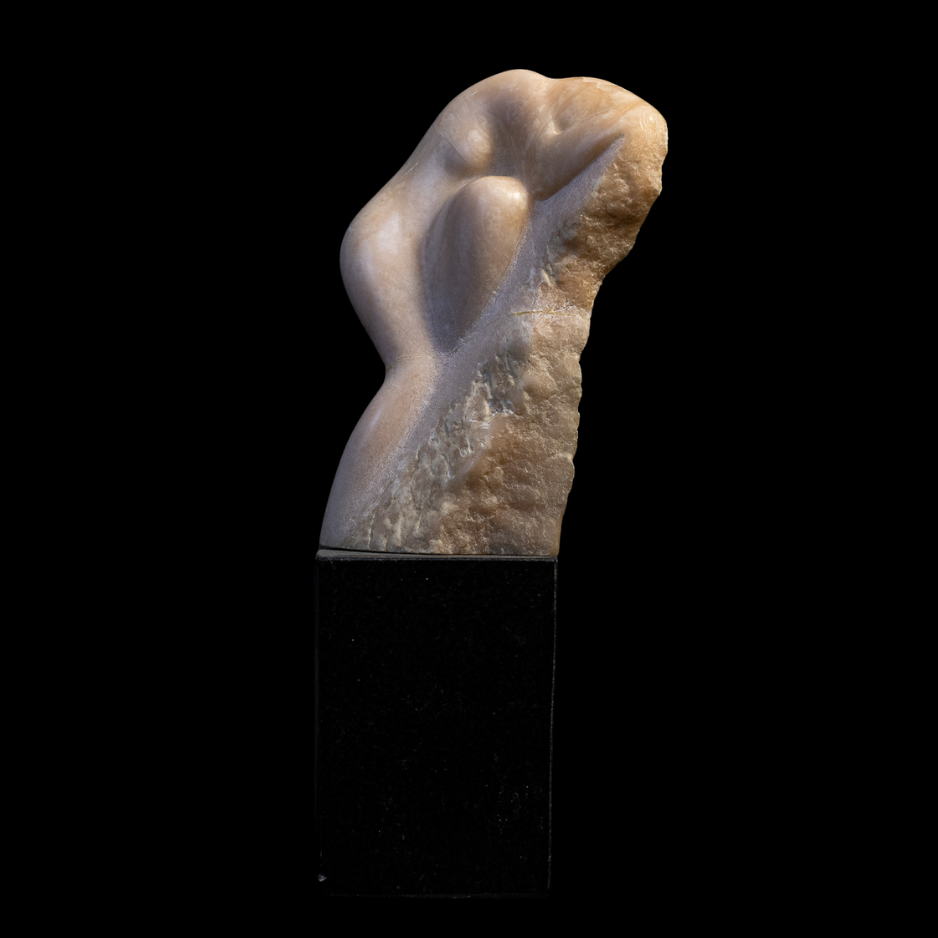 "Threshold of Form", marble on granite base, 12 × 6 × 4 in., 2006
