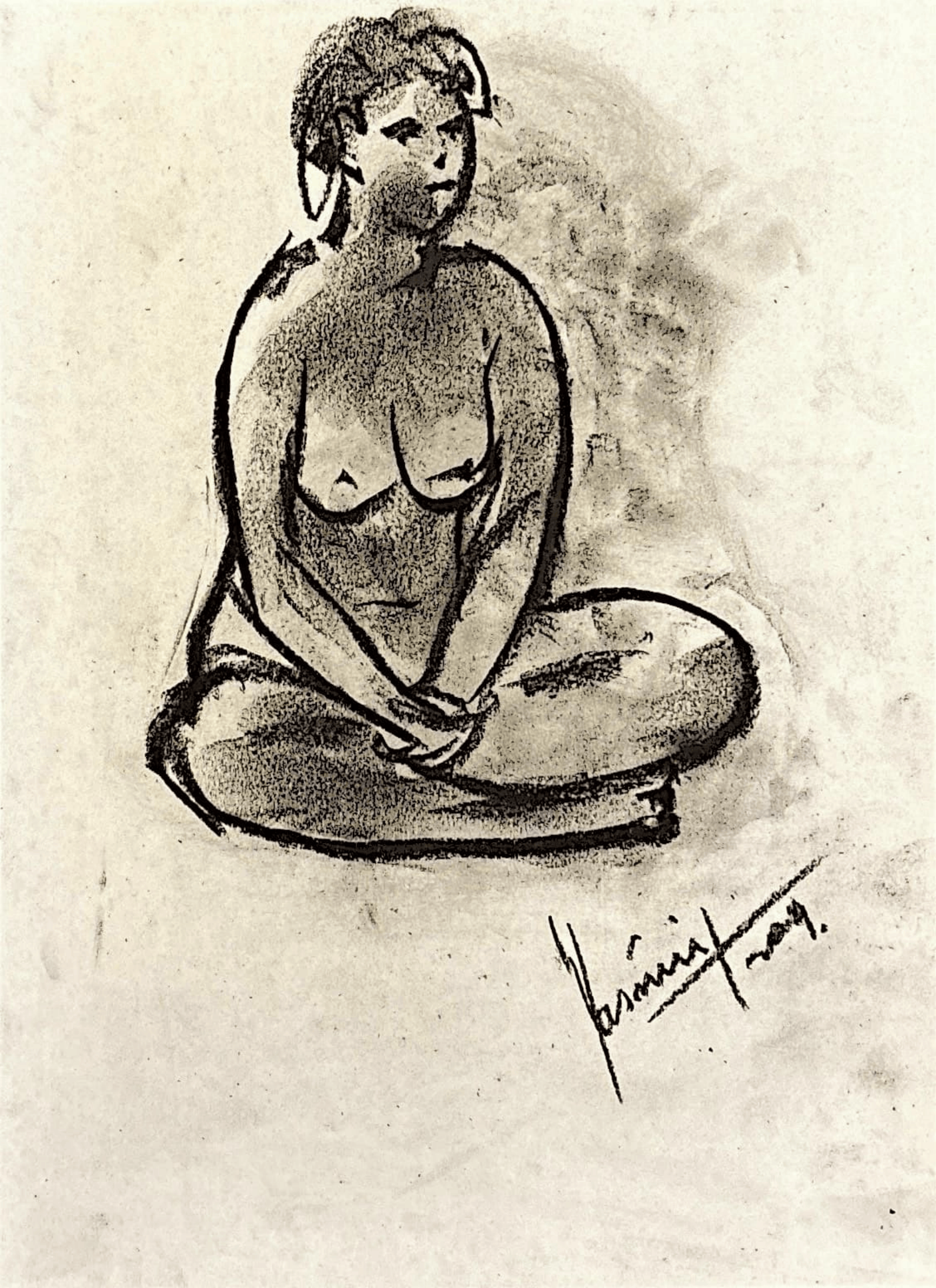 "Technical Warm-ups", charcoal on paper, 9 × 11.75 in., 2024