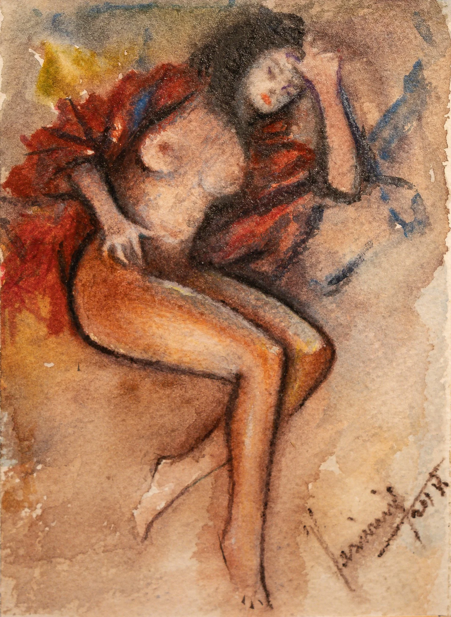 "Flesh and Flame", watercolor on paper, 5 × 7 in., 2018