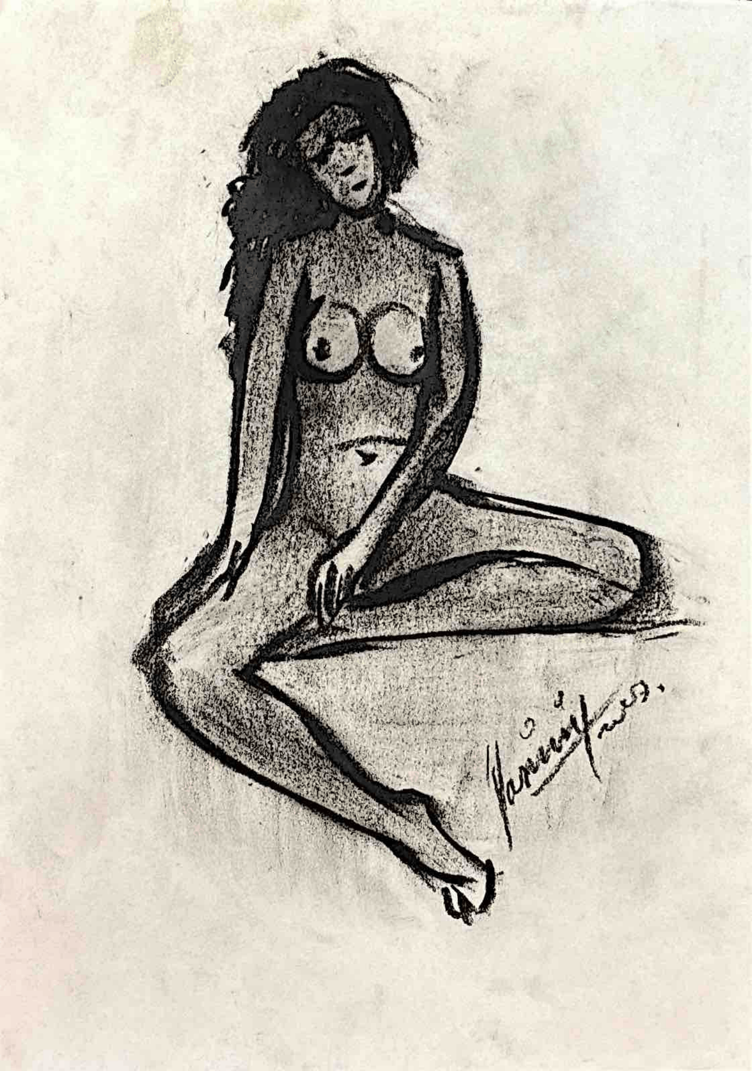 "Technical Warm-ups", charcoal on paper, 9 × 11.75 in., 2023