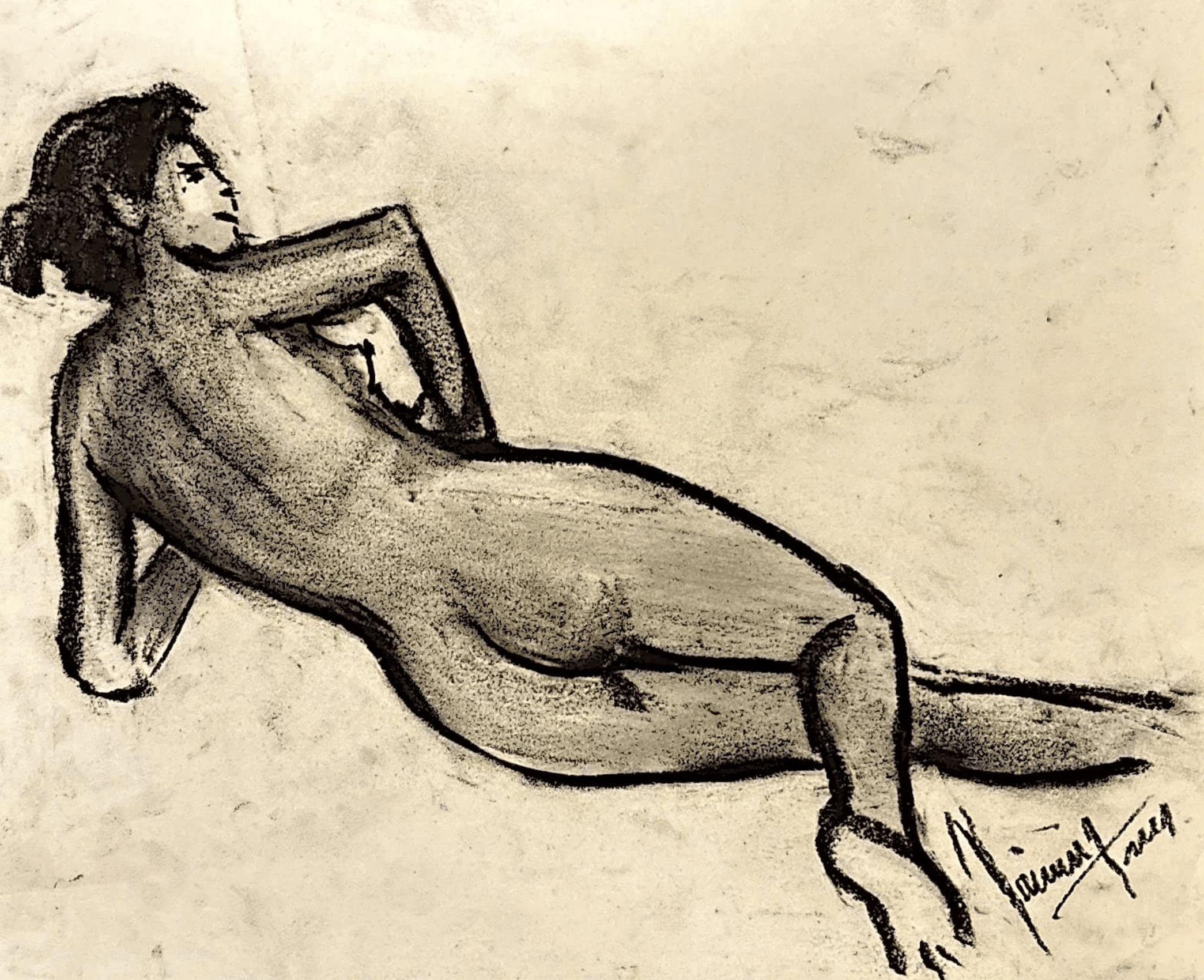 "Technical Warm-ups", charcoal on paper, 9 × 11.75 in., 2024