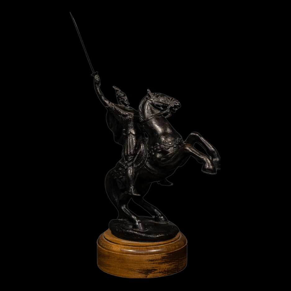 "Skanderbeg", bronze on wood base, 17 × 10 × 6 in., 2009