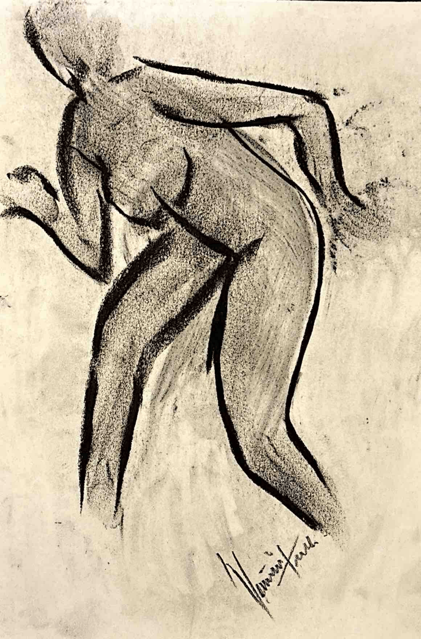 "Technical Warm-ups", charcoal on paper, 9 × 11.75 in., 2024