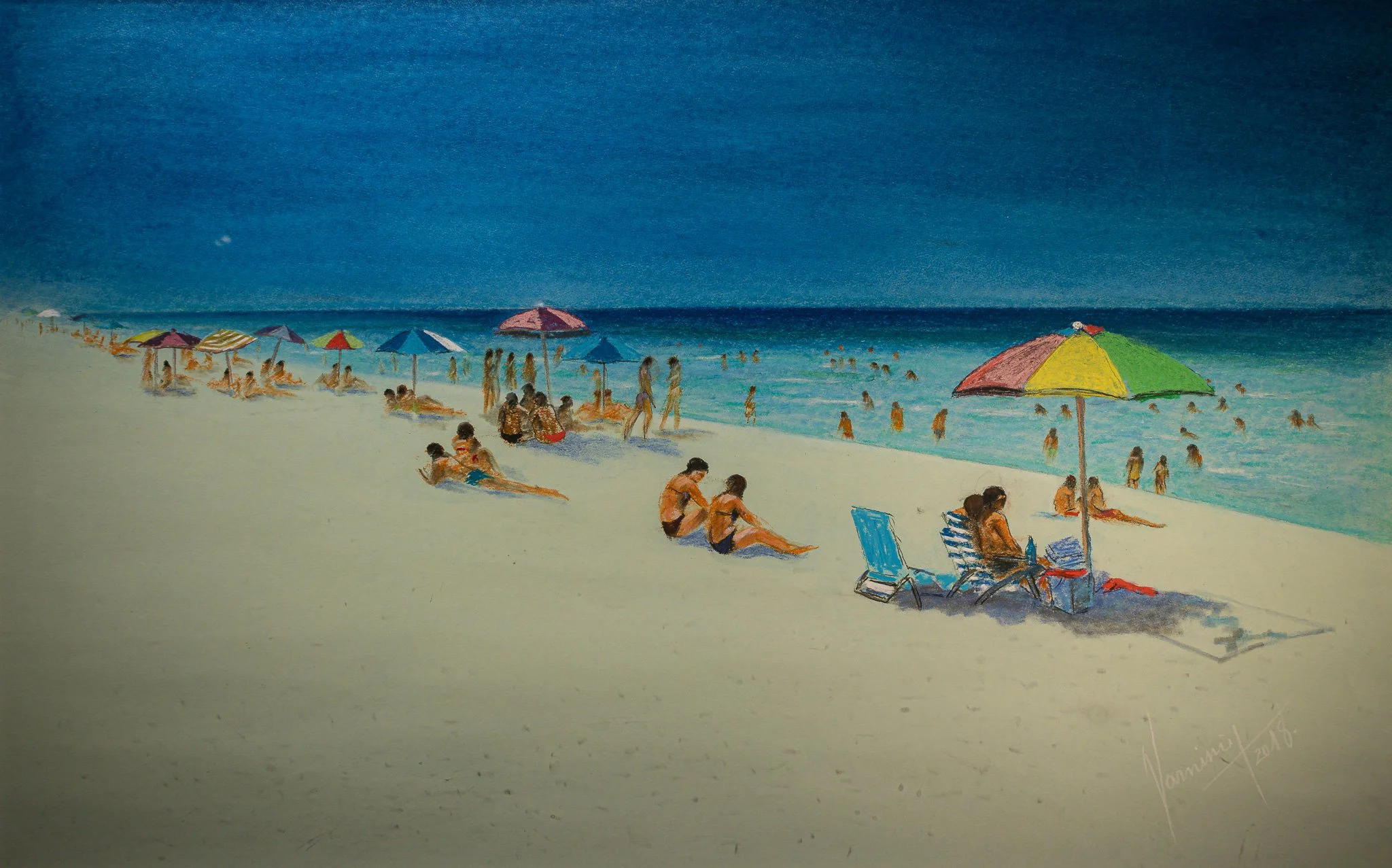 "Salt Air", pastel on paper, 23 × 36 in., 2018