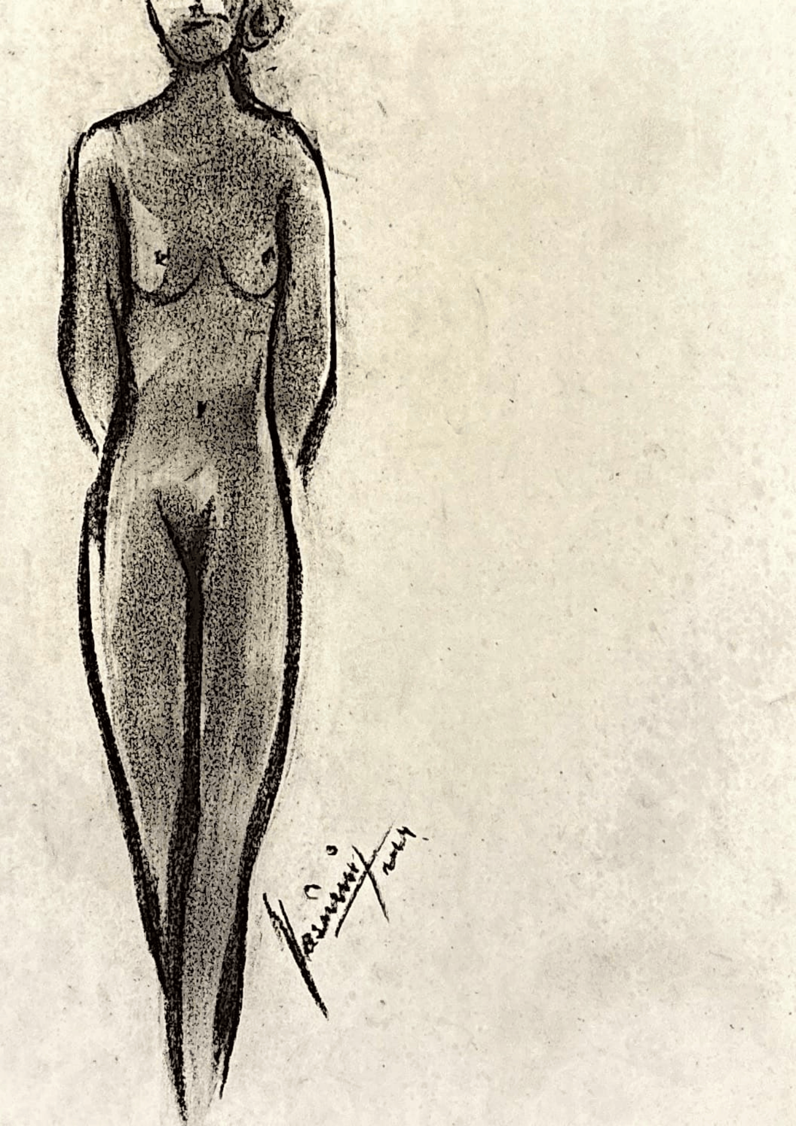 "Technical Warm-ups", charcoal on paper, 9 × 11.75 in., 2024