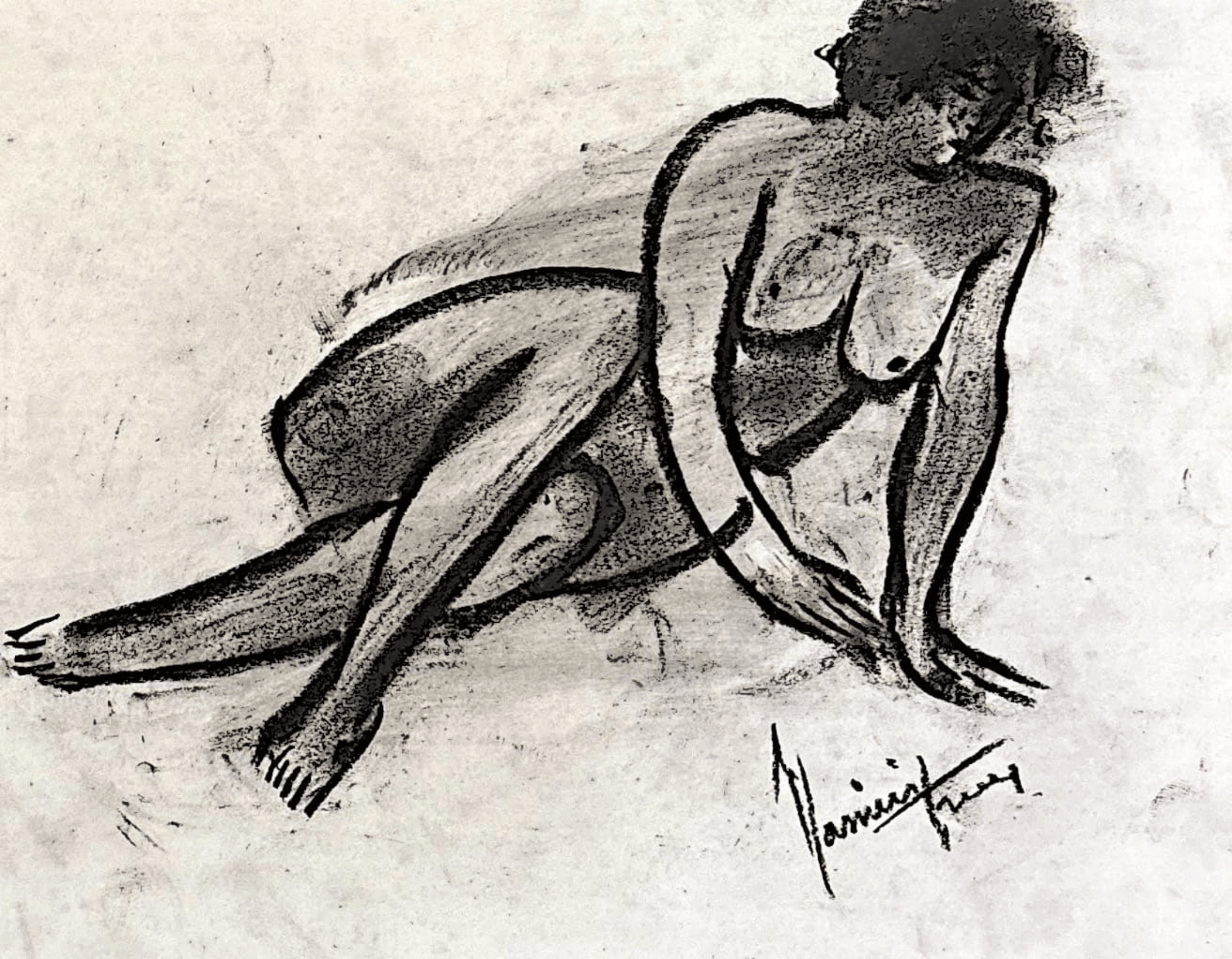 "Technical Warm-ups", charcoal on paper, 9 × 11.75 in., 2024