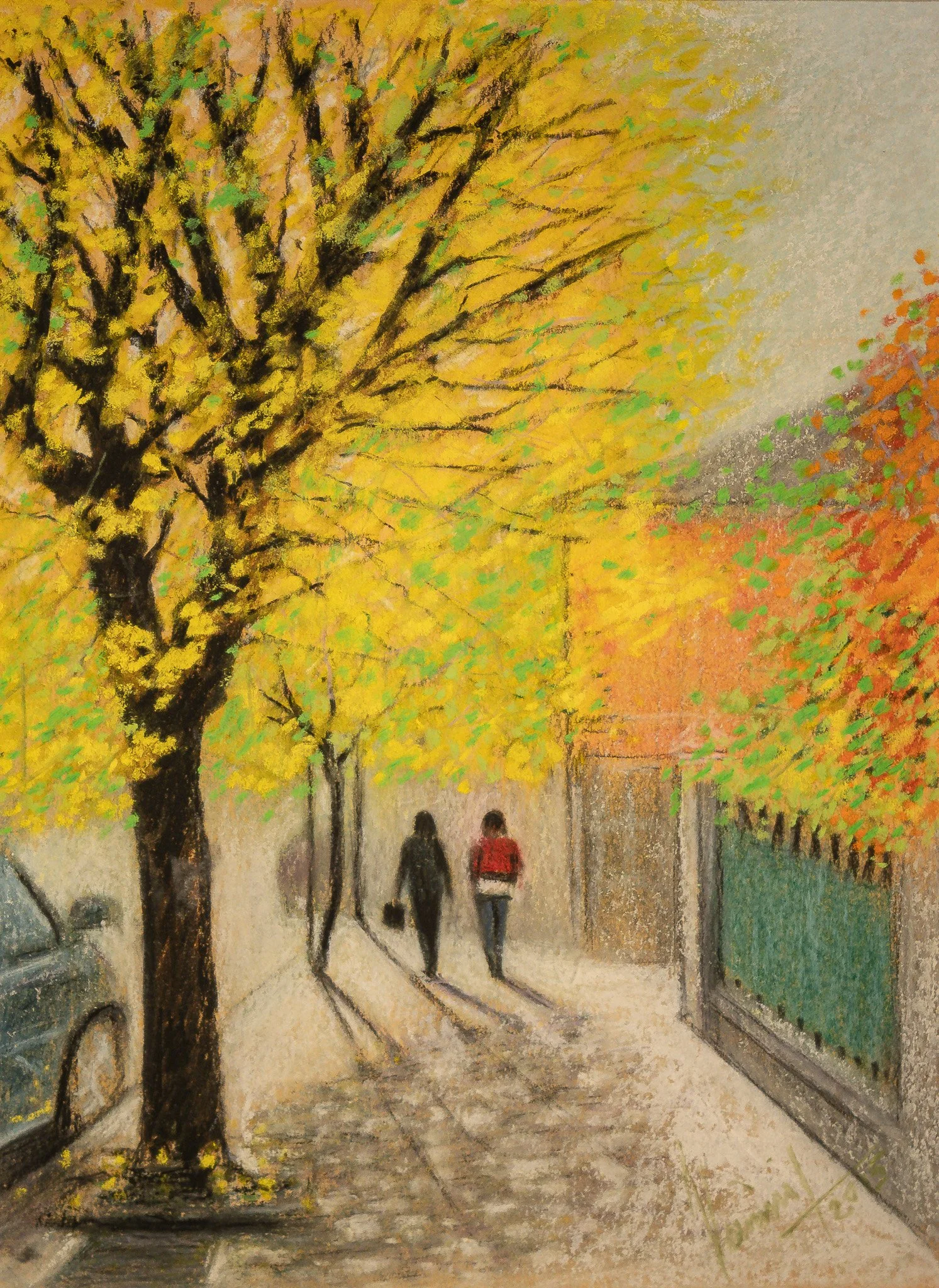 "Dappled Path", pastel on paper, 9 × 12 in., 2015