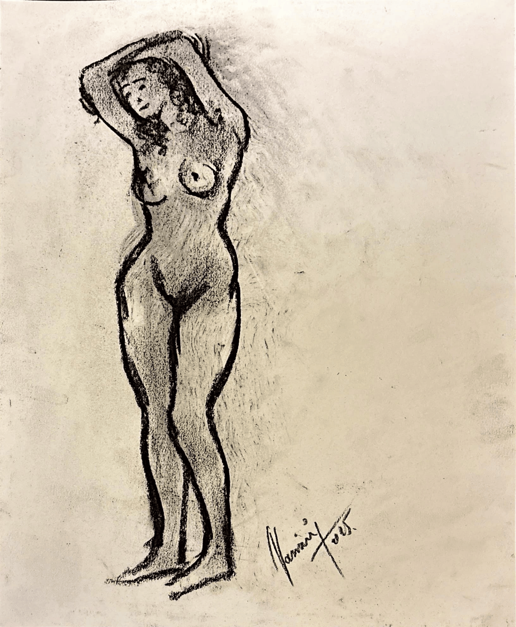 "Technical Warm-ups", charcoal on paper, 9 × 11.75 in., 2025