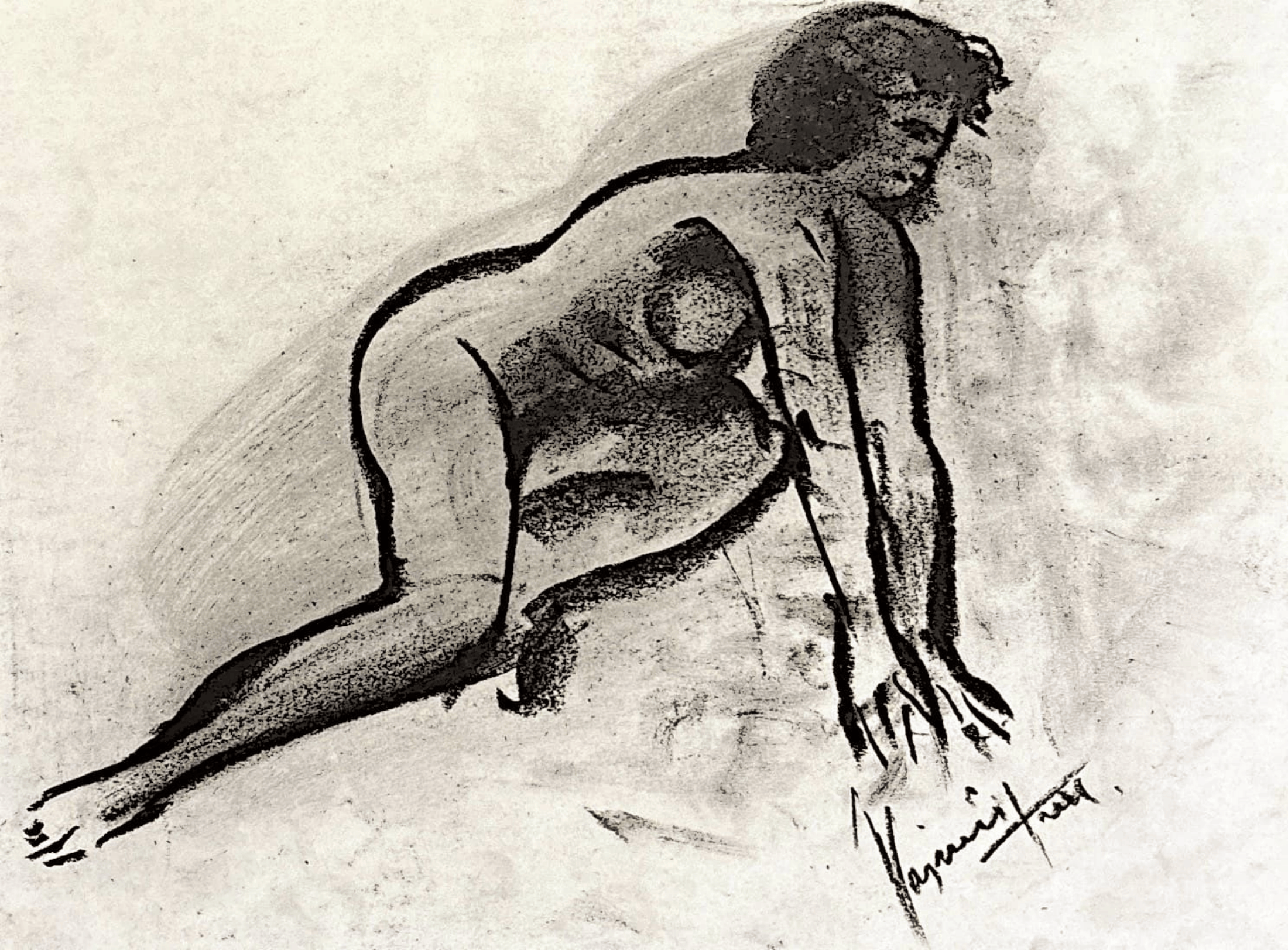 "Technical Warm-ups", charcoal on paper, 9 × 11.75 in., 2024