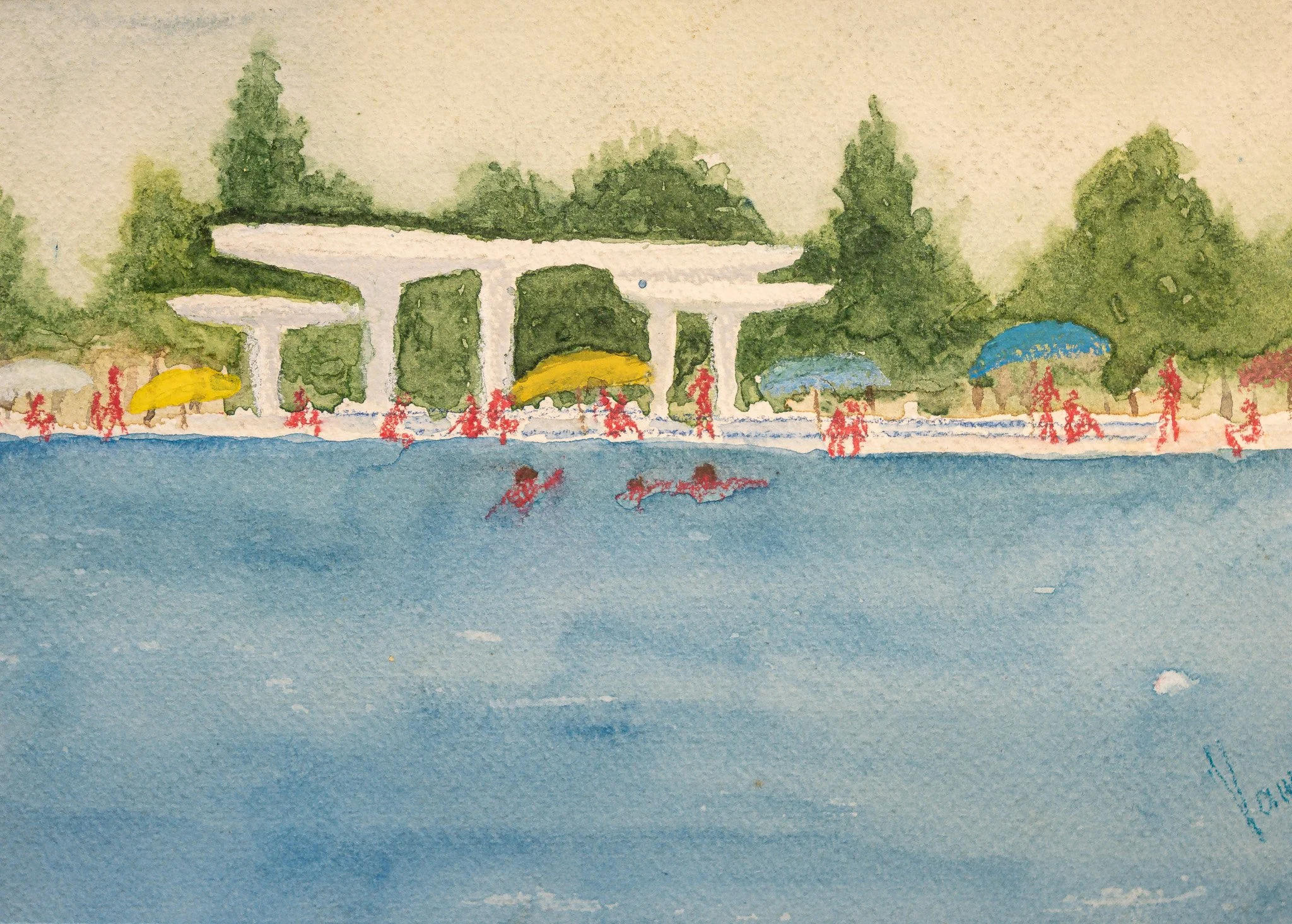 "Pavilion", watercolor on paper, 7 × 9 in., 1986