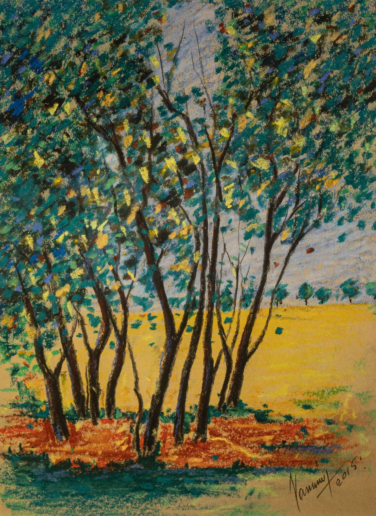 "Viridian", pastel on paper, 9 × 12 in., 2015