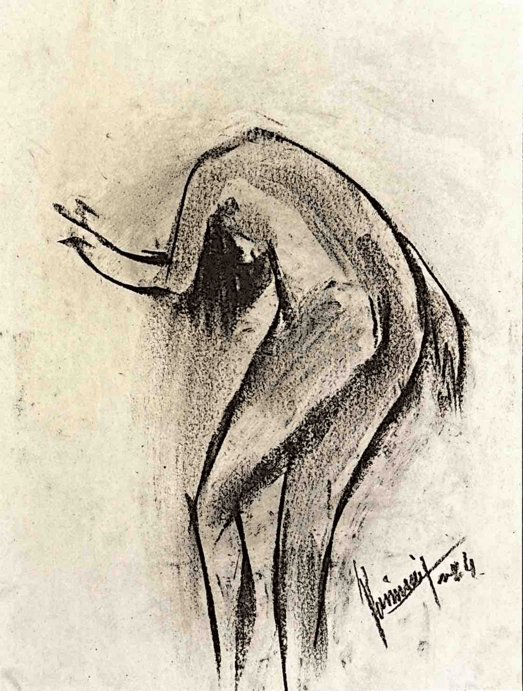 "Technical Warm-ups", charcoal on paper, 9 × 11.75 in., 2024