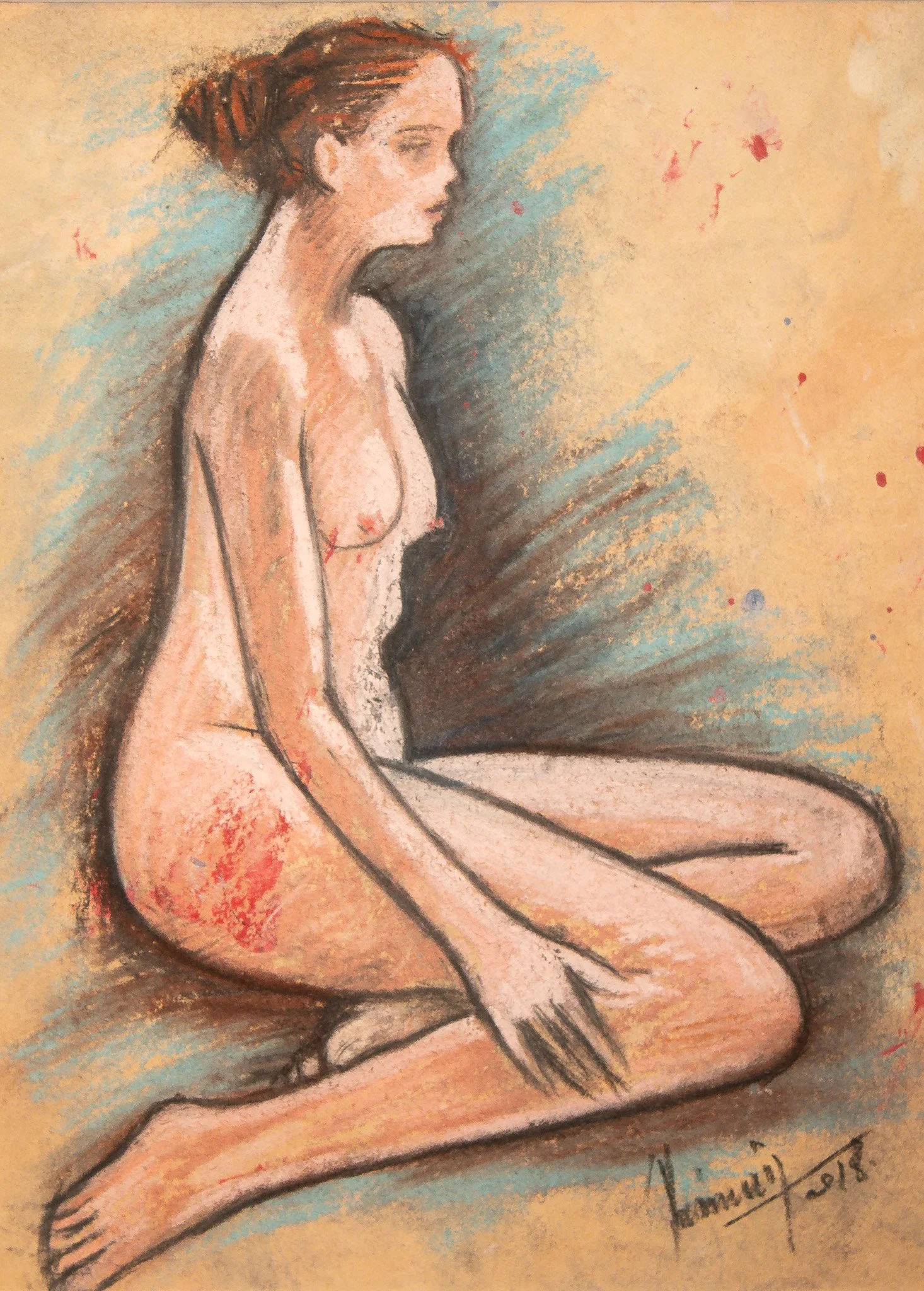"Live Figure Studies", pastel on paper, 8.5 × 11.5 in., 2018