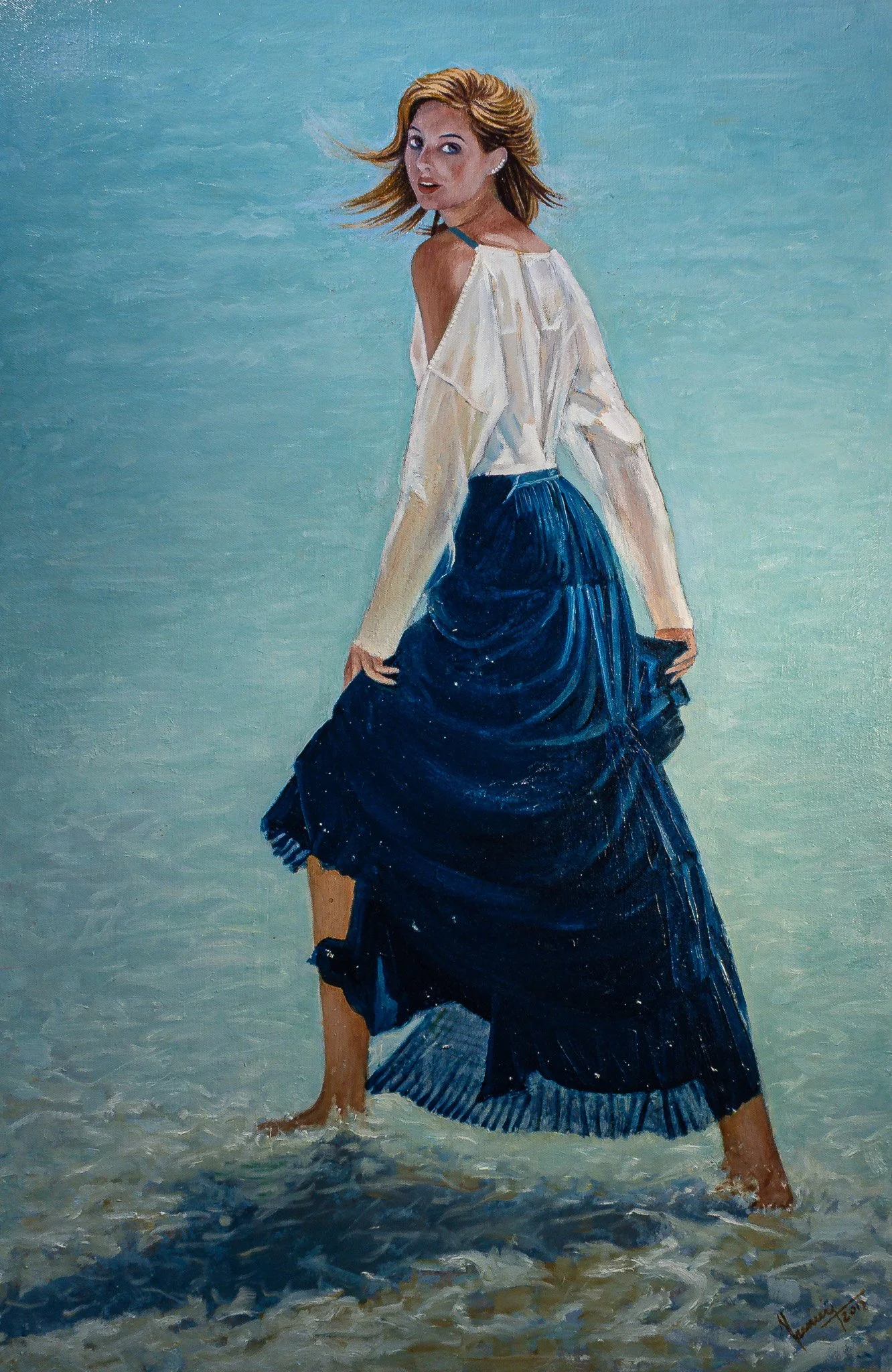 "Into the Blue", oil on canvas, 24 × 36 in., 2018