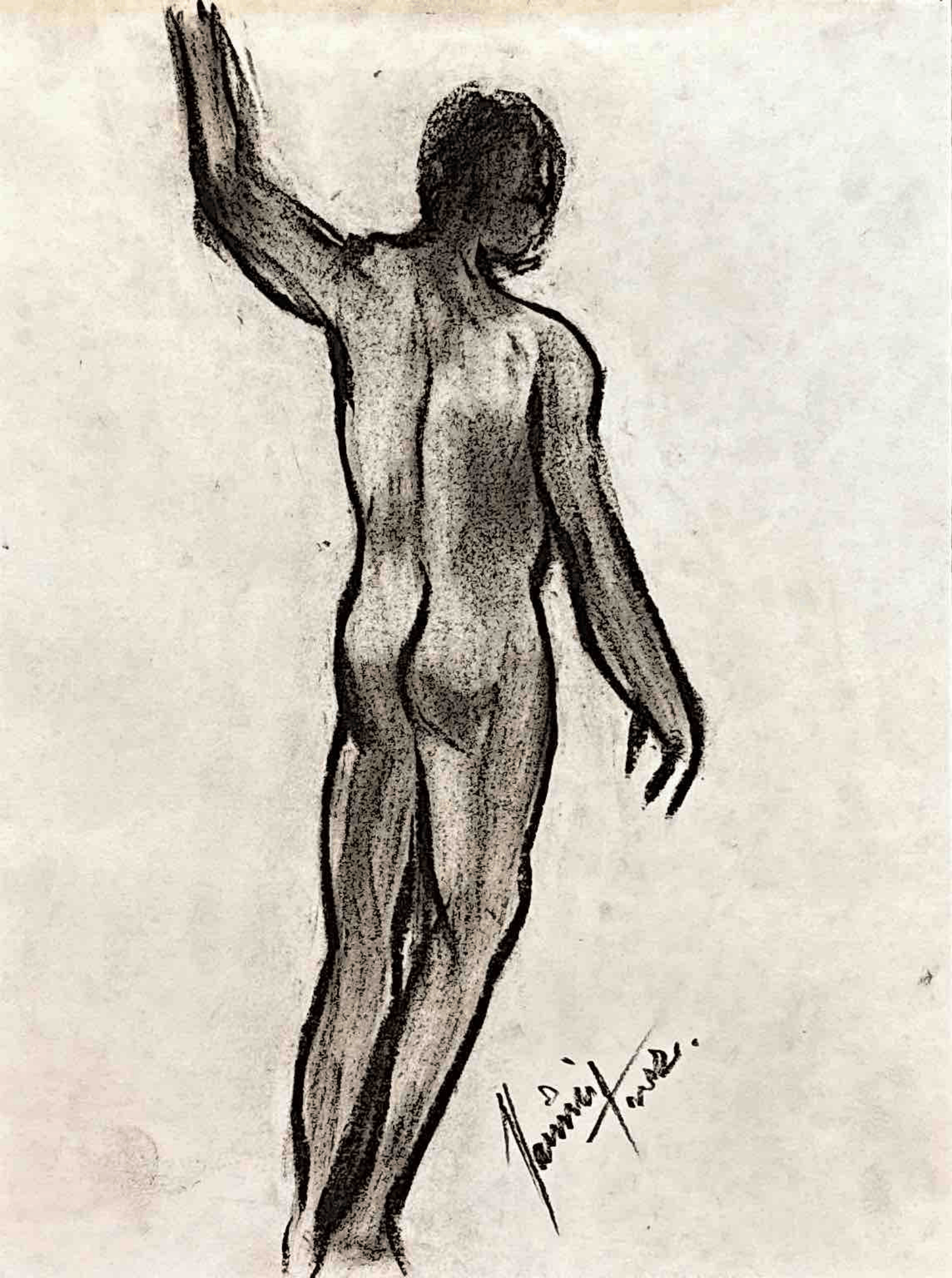 "Technical Warm-ups", charcoal on paper, 9 × 11.75 in., 2022