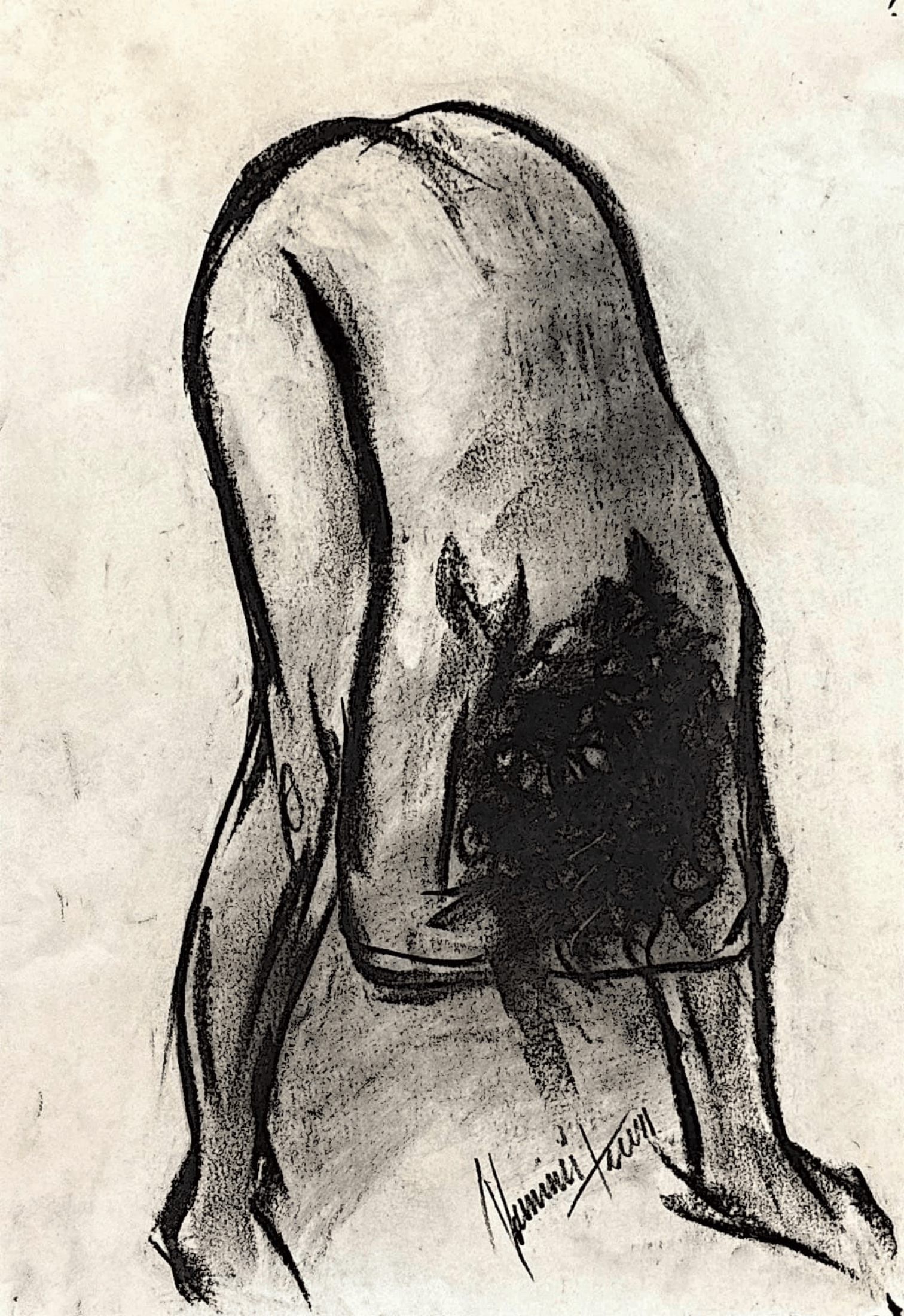 "Technical Warm-ups", charcoal on paper, 9 × 11.75 in., 2017