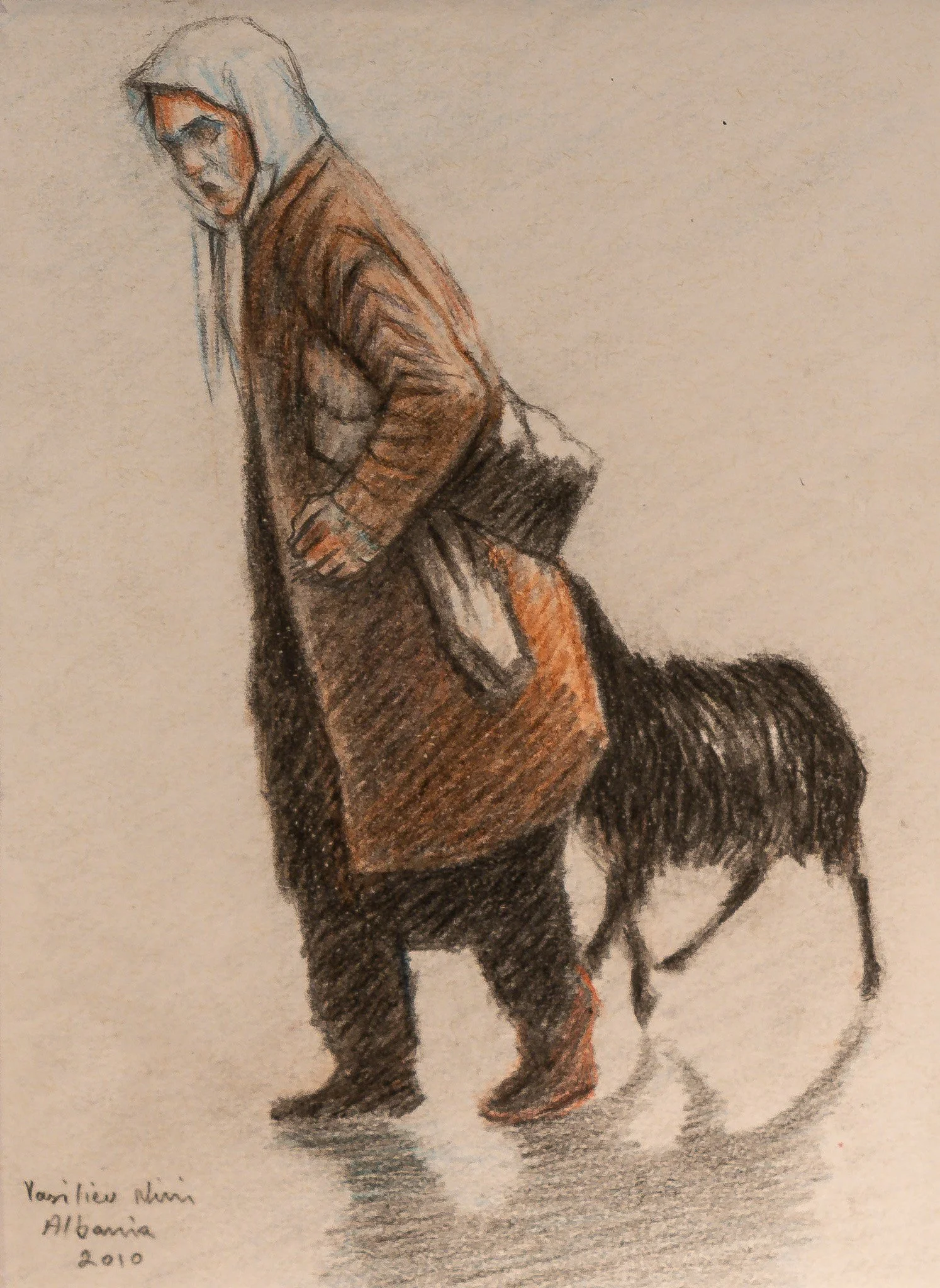 "Shepherdess", pastel on paper, 5 × 7 in., 2010