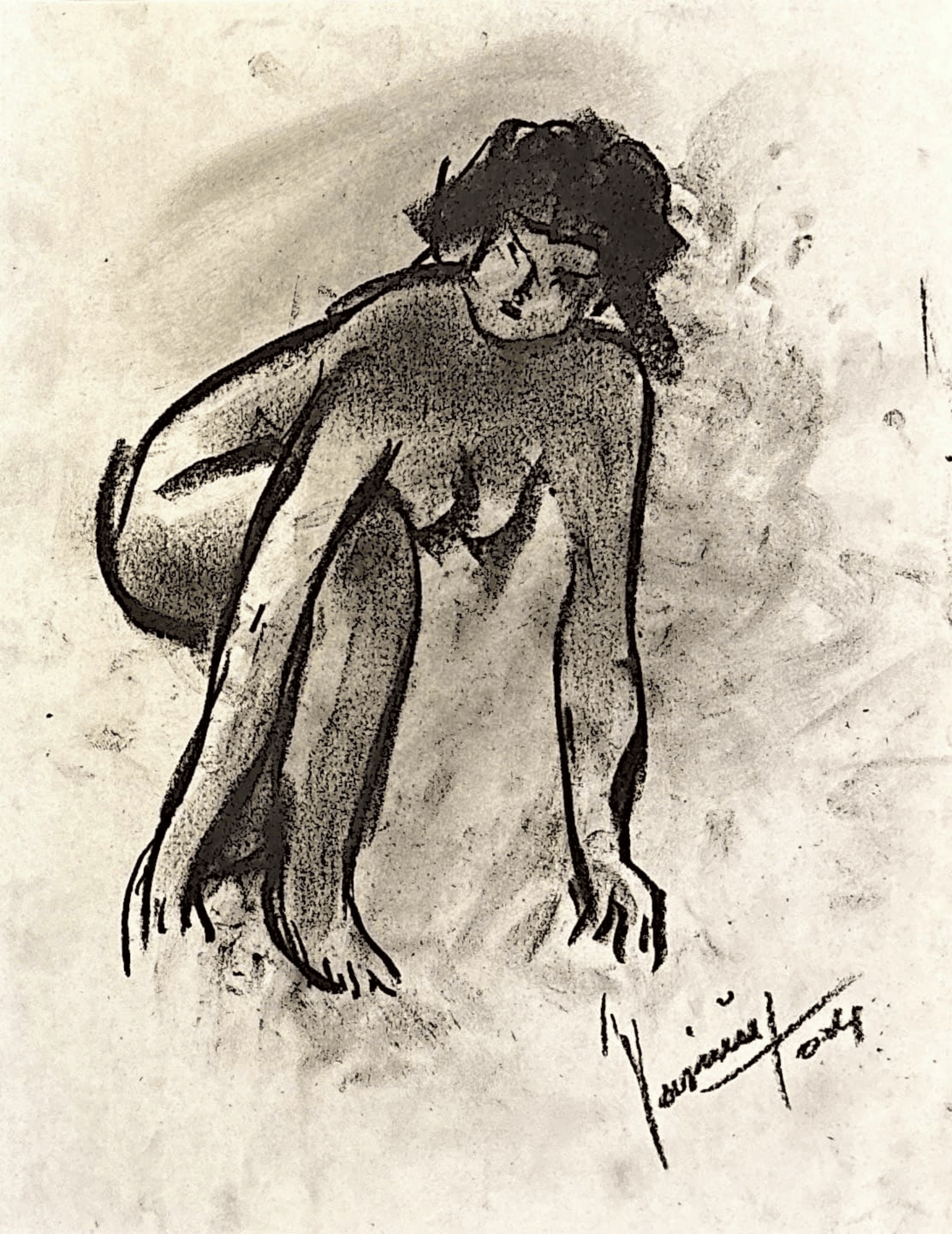 "Technical Warm-ups", charcoal on paper, 9 × 11.75 in., 2024