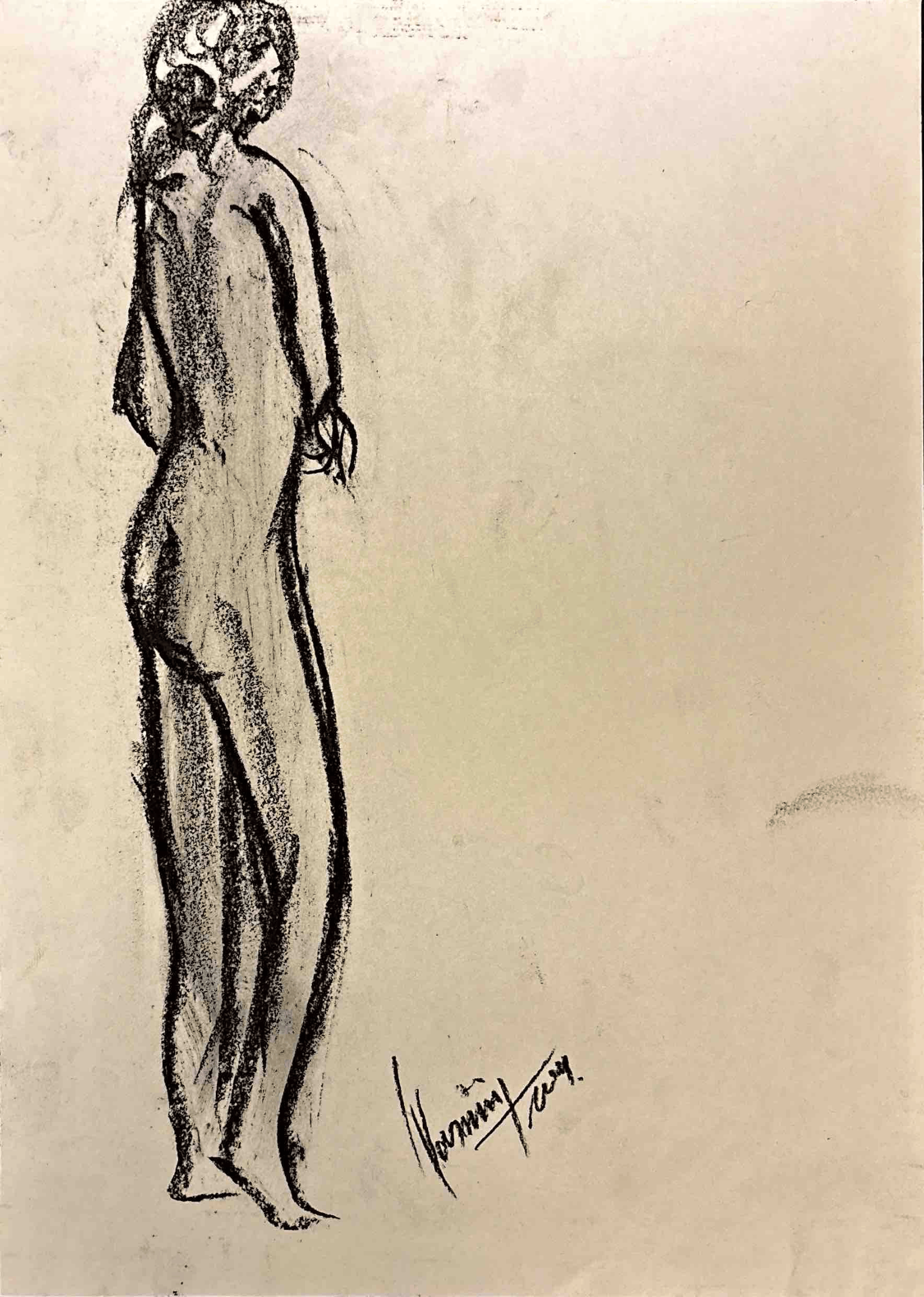 "Technical Warm-ups", charcoal on paper, 9 × 11.75 in., 2024