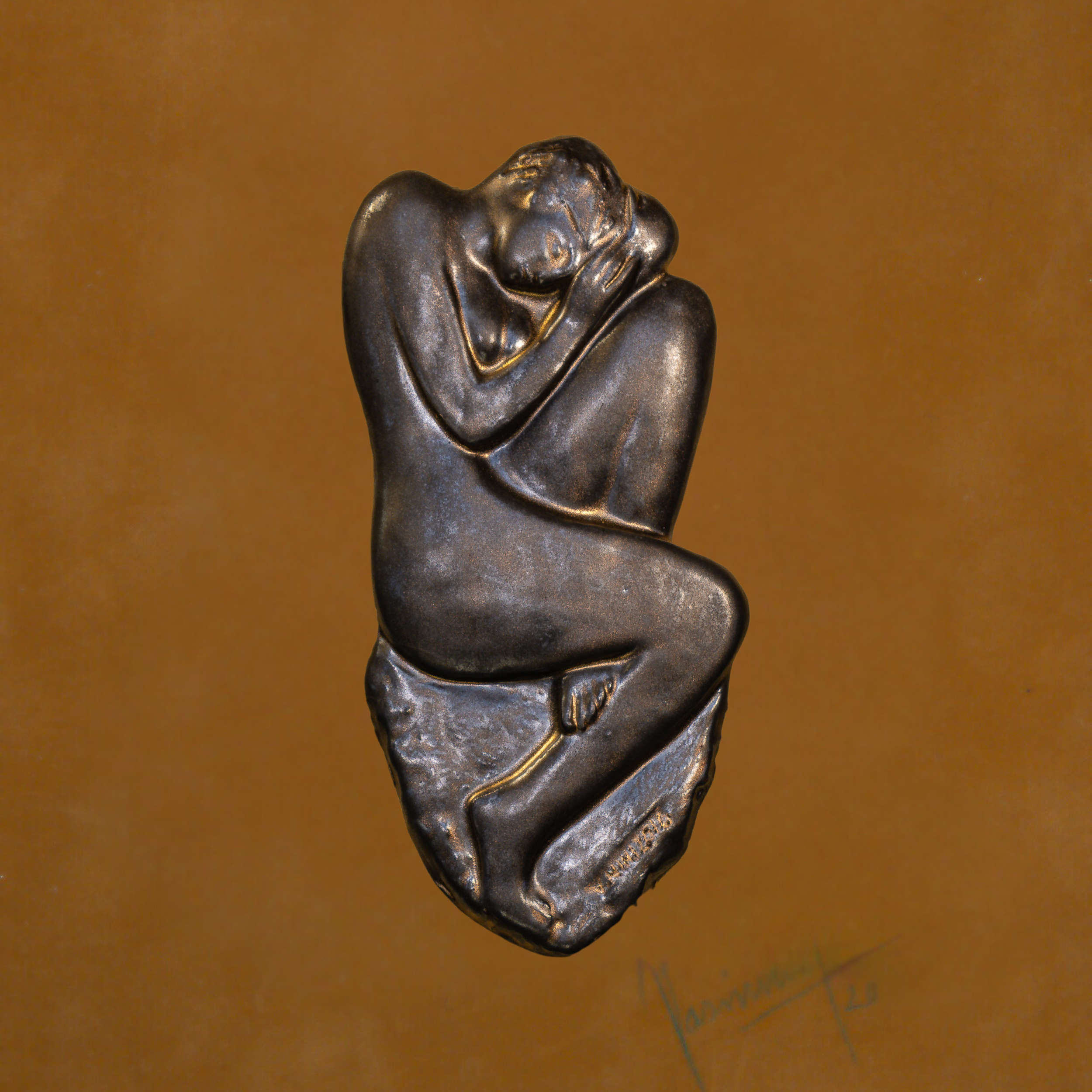 "Relief Studies", ceramic with metallic glaze, 9 × 12 in., 2016