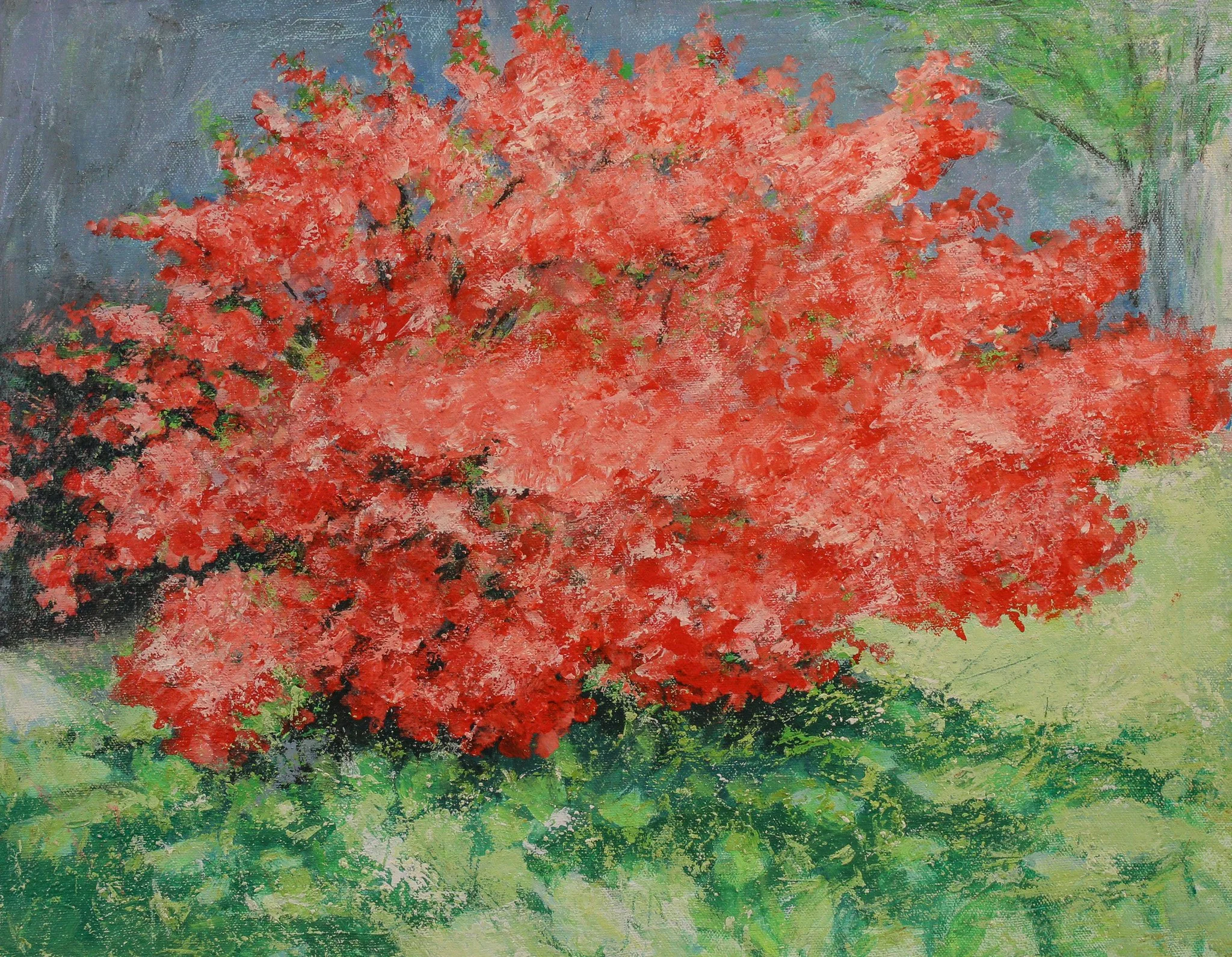 "Crimson Echoes", acrylic on canvas, 16 × 20 in., 2012