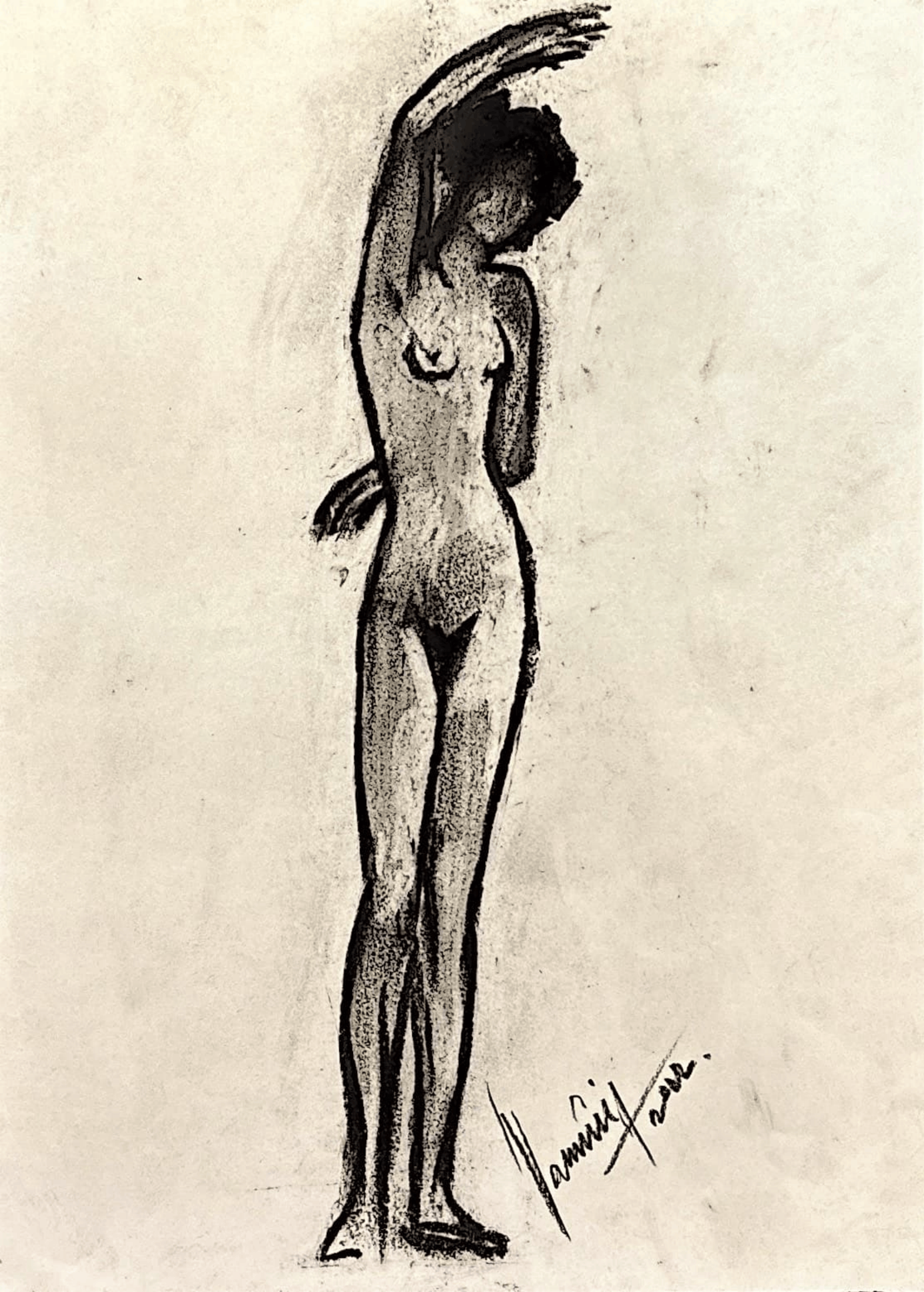 "Technical Warm-ups", charcoal on paper, 9 × 11.75 in., 2022