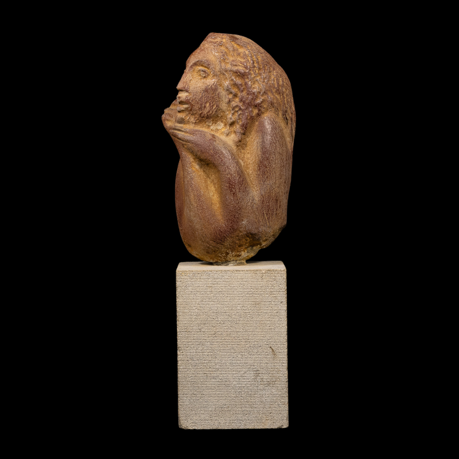 "Considering", natural stone on limestone base, 10.5 × 4 × 2.5 in., 2024