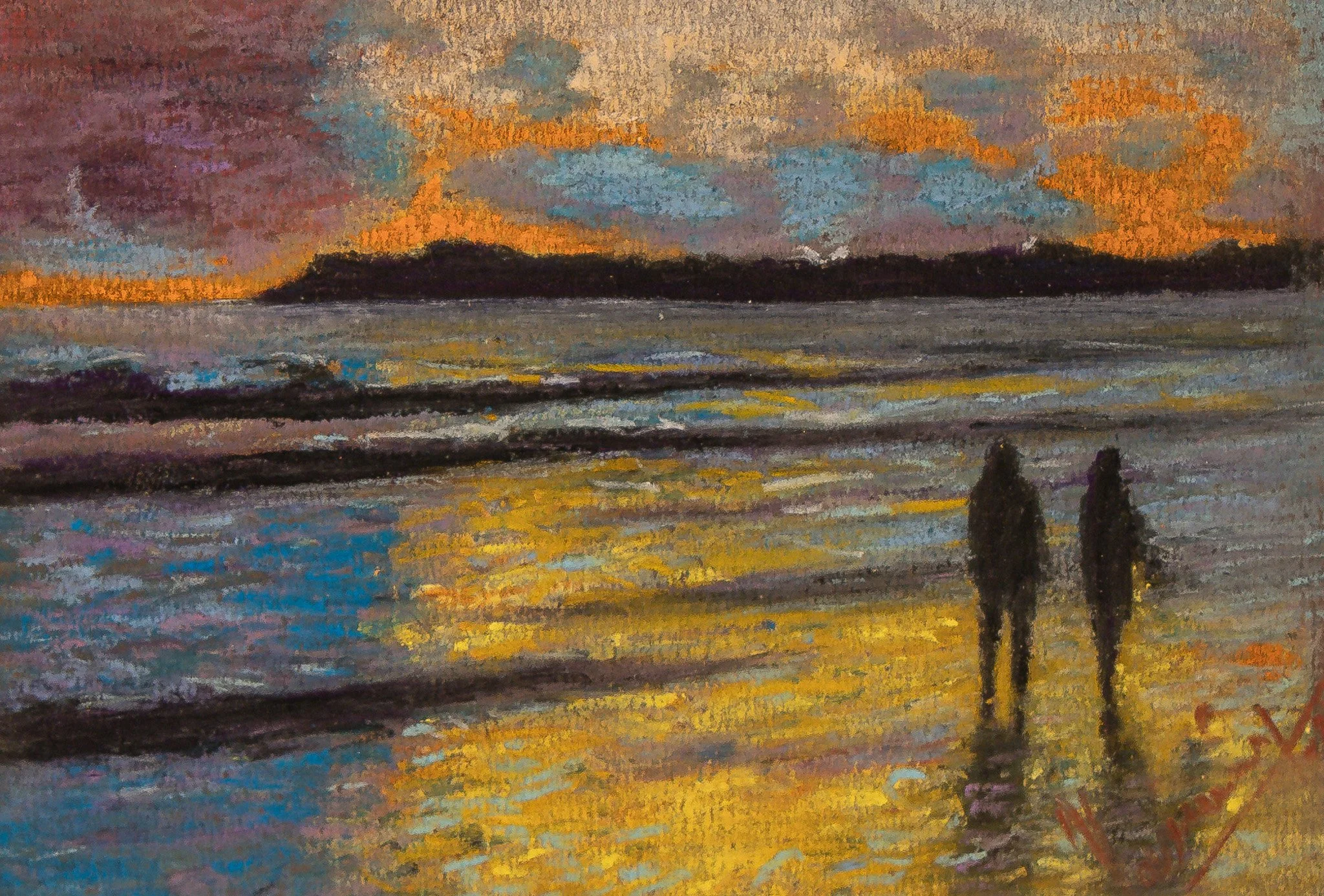 "Dusk", pastel on paper, 4 × 6.5 in., 2021