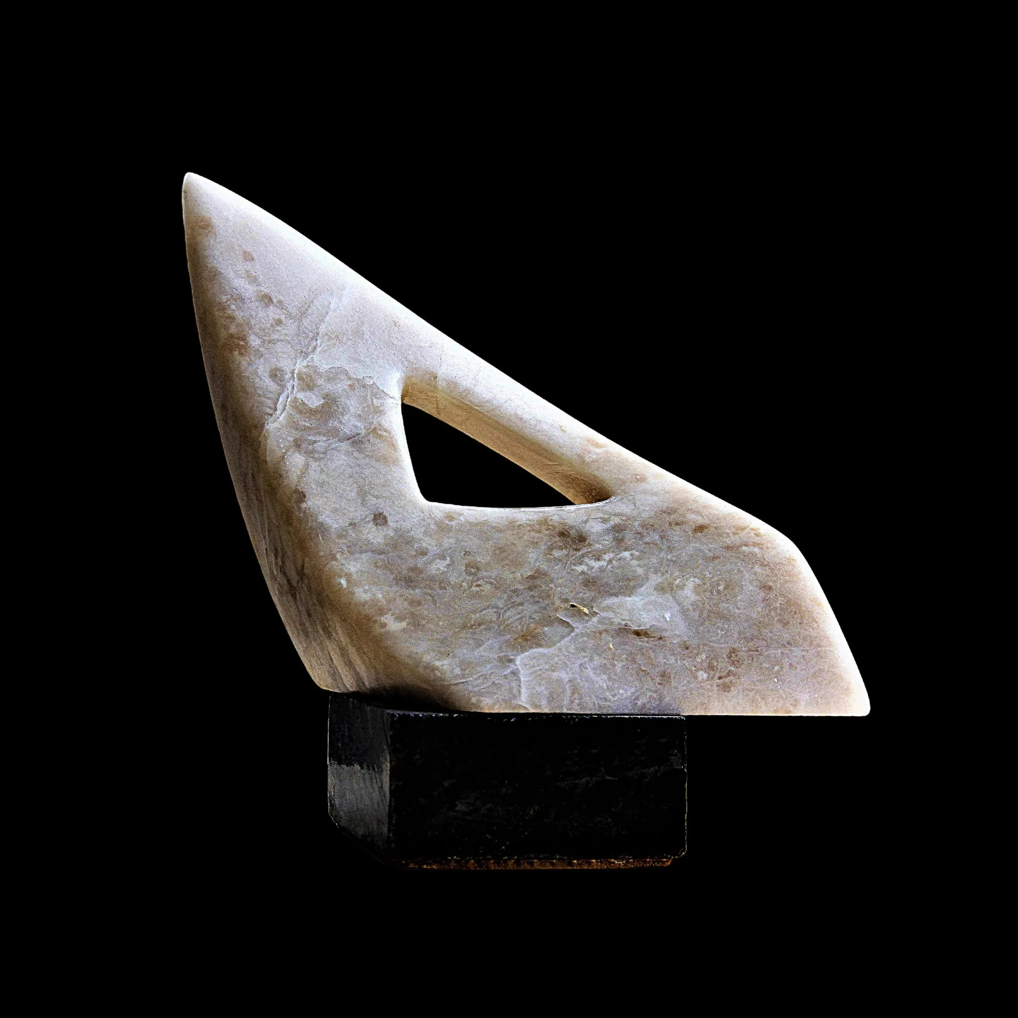 "Void", marble on granite base, 8 × 7 × 3 in., 1989