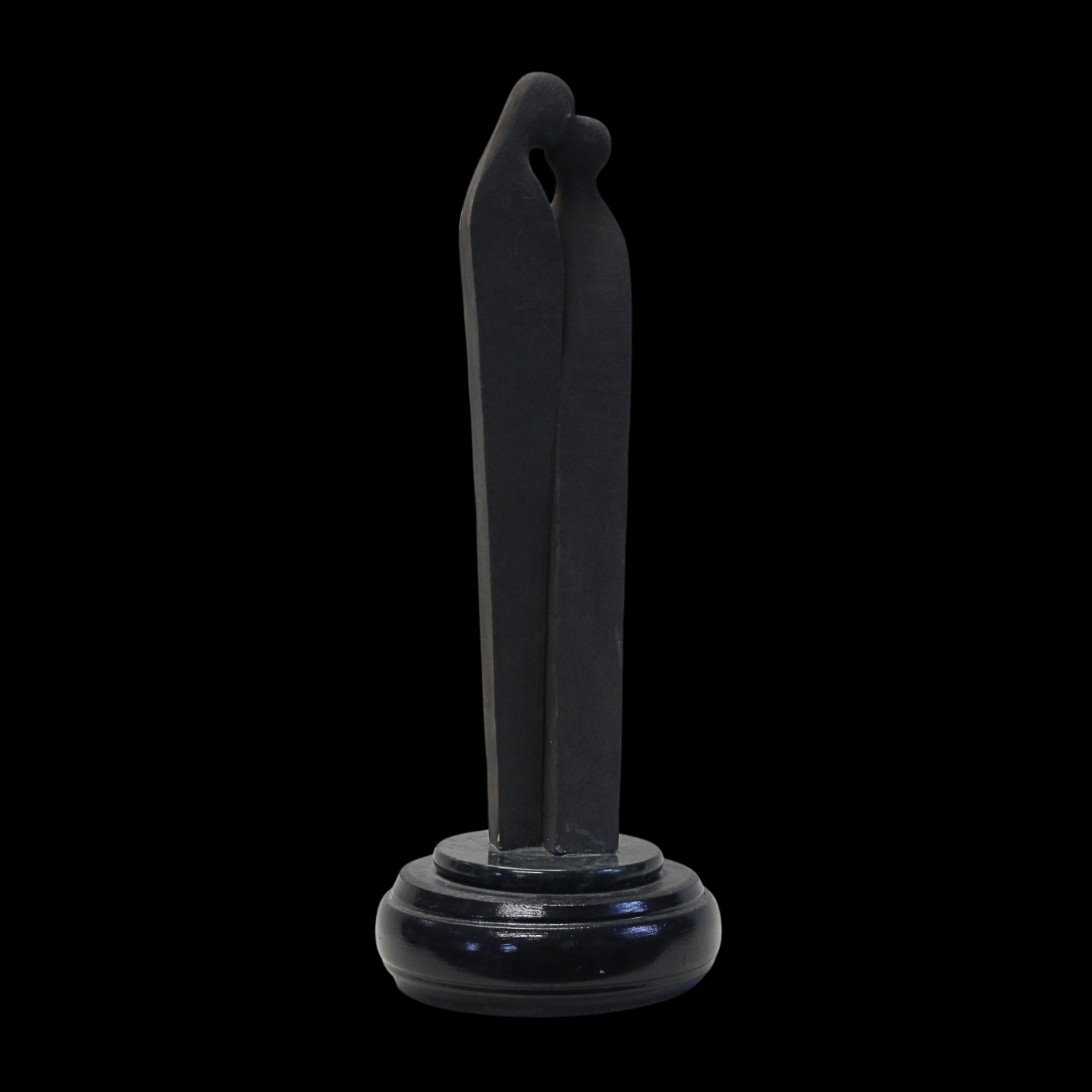 "Eternal Embrace", ceramic on wood base, 15 × 3 × 2 in., 2016