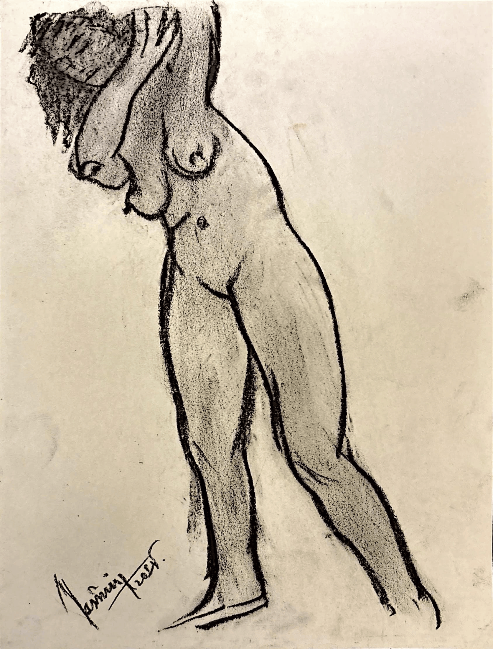 "Technical Warm-ups", charcoal on paper, 9 × 11.75 in., 2025