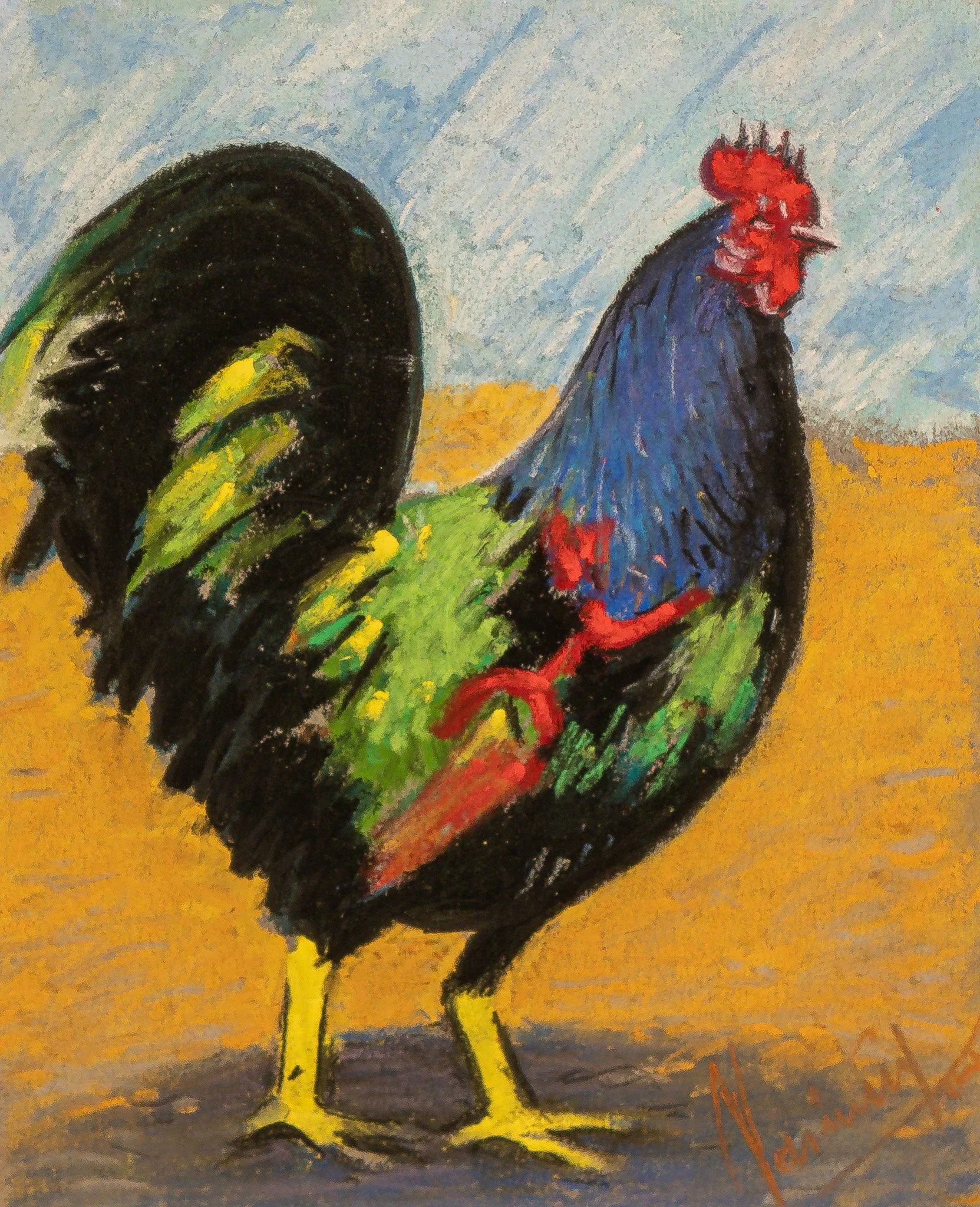 "Plumage", pastel on paper, 5 × 7 in., 2021