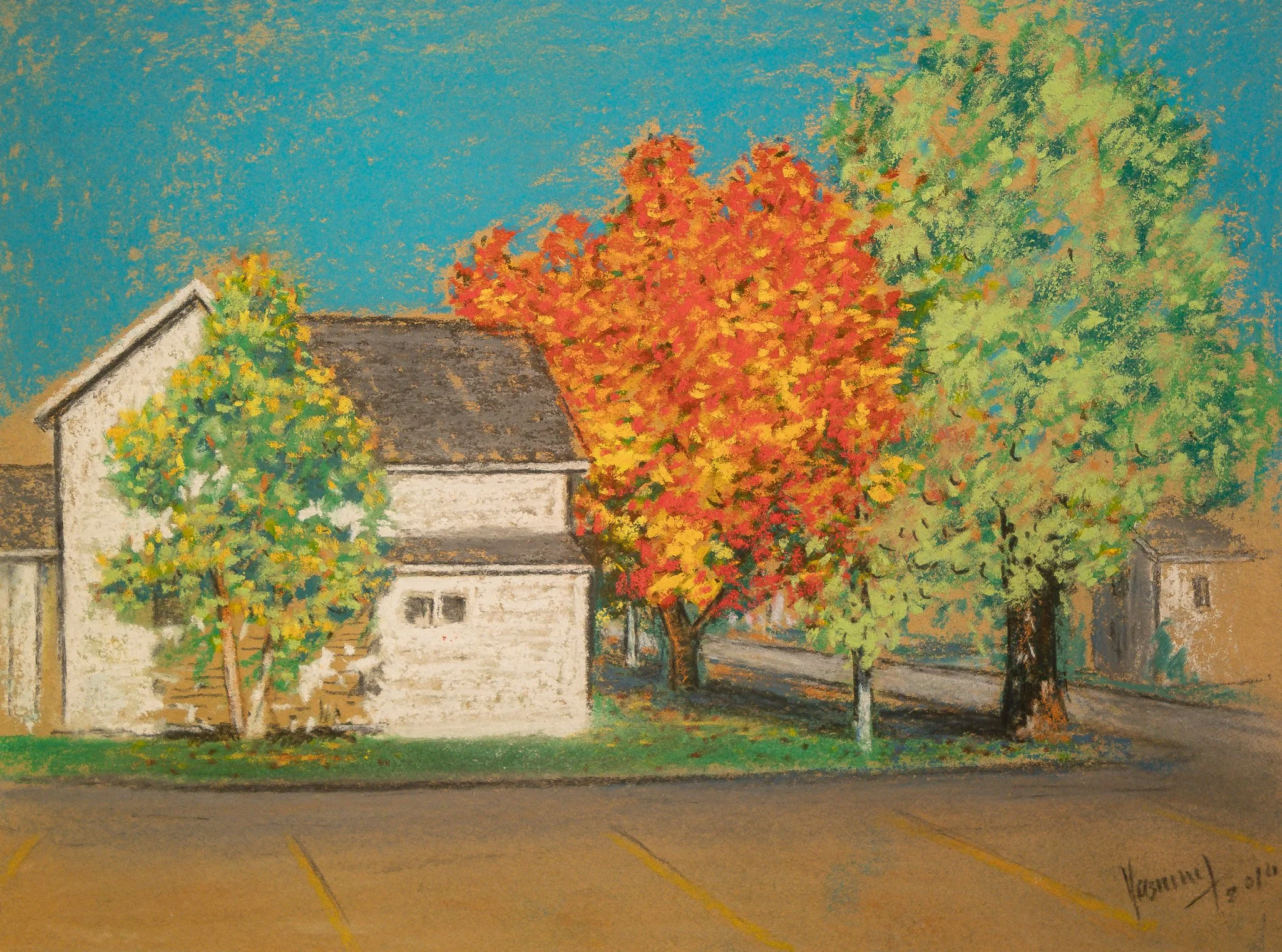 "Autumnal Gable", pastel on paper, 9 × 12 in., 2014